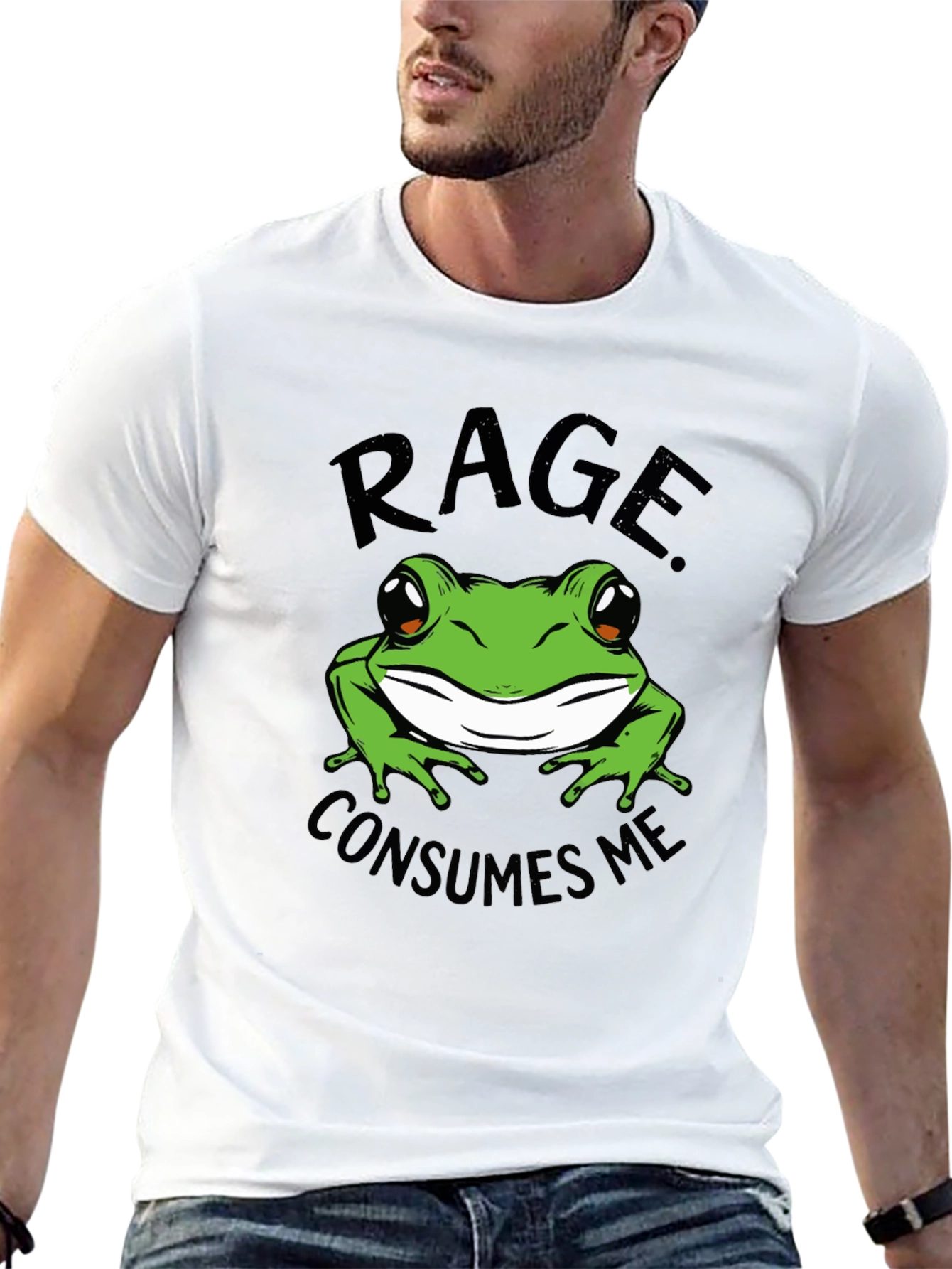 Rage Consumes Me Frog Graphic Tee - Black