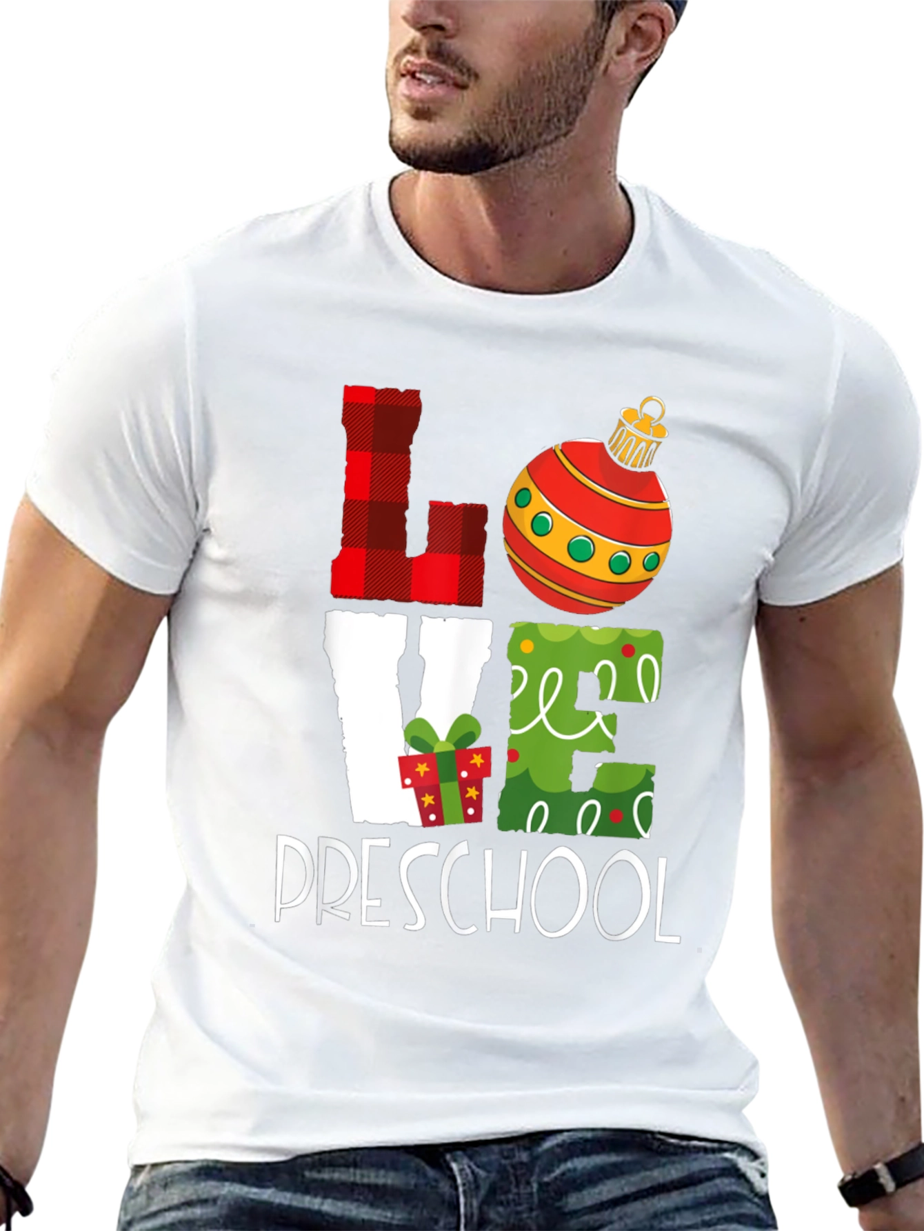 Love Preschool Christmas Graphic Tee