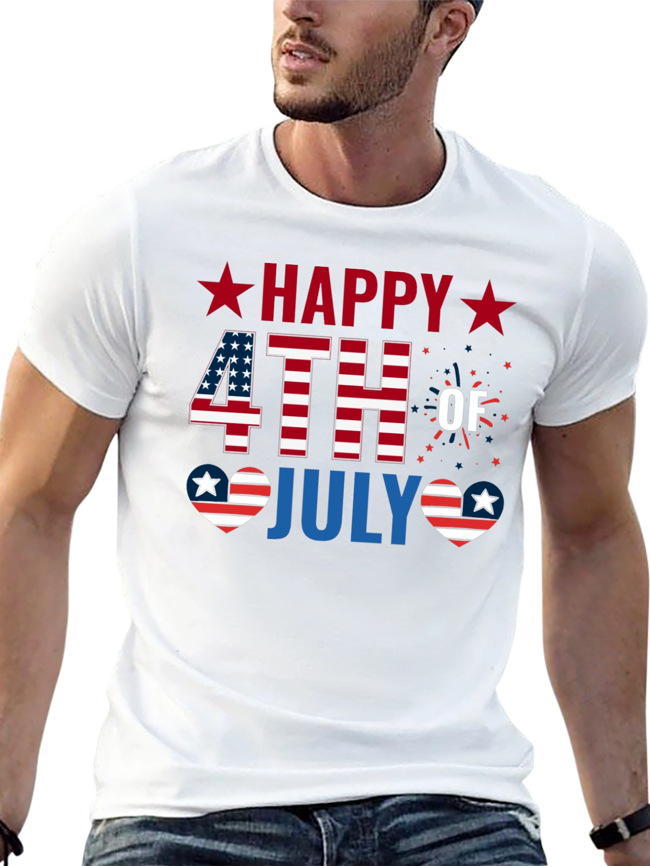 Happy 4th of July Patriotic Graphic T-Shirt