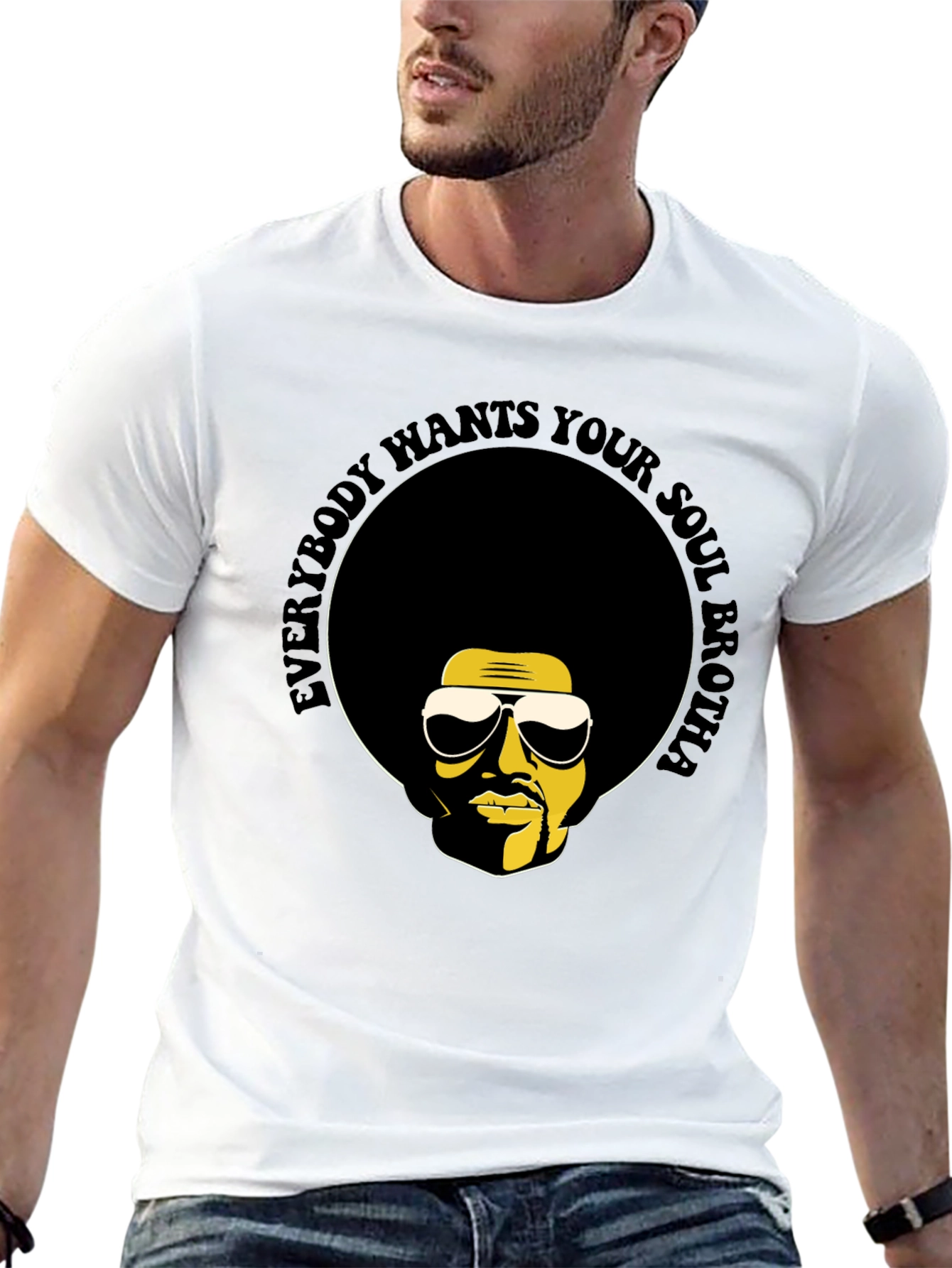 Soul Brotha T-Shirt - Retro Afro Graphic Tee