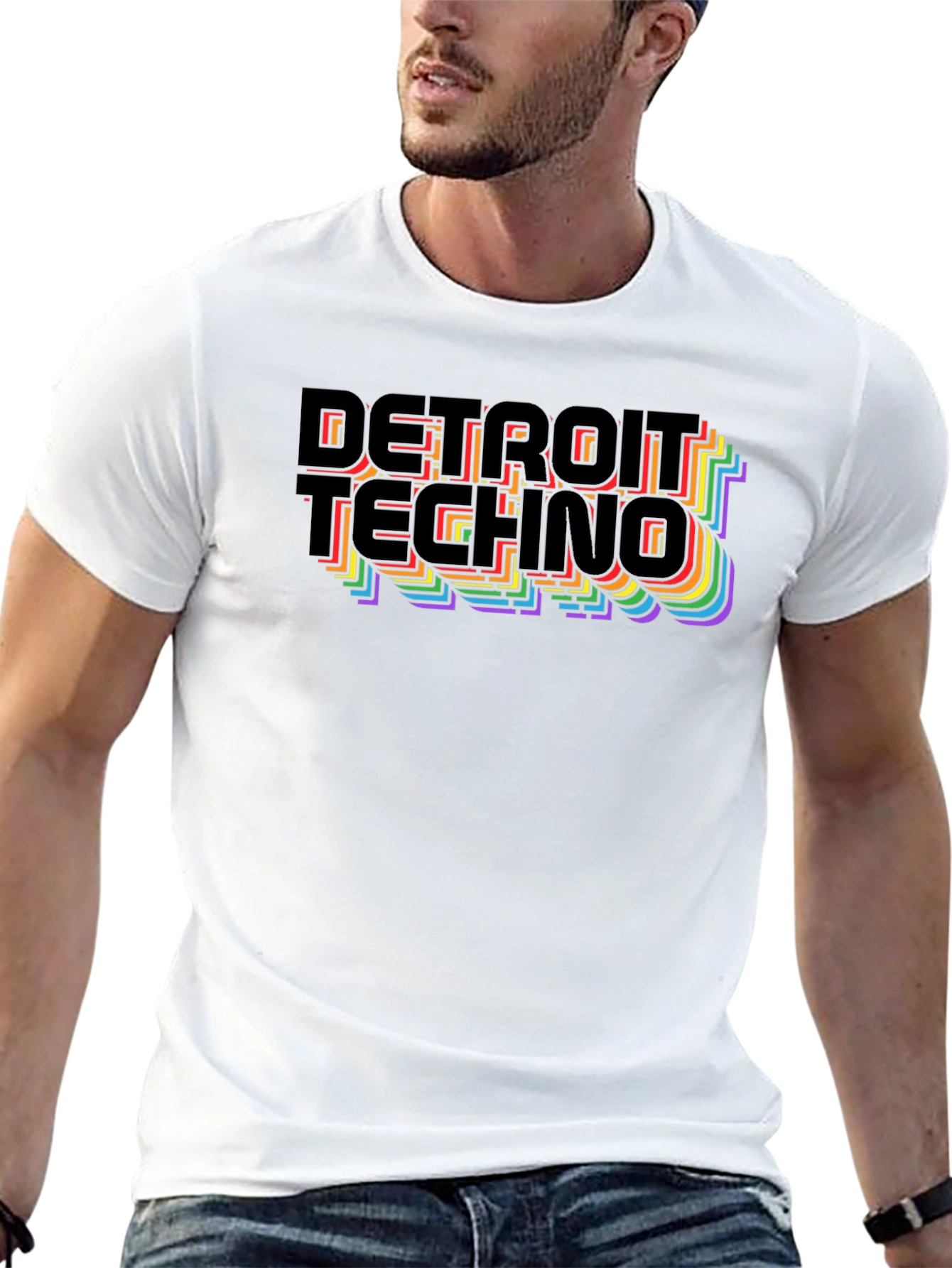 Detroit Techno Rainbow Graphic T-Shirt
