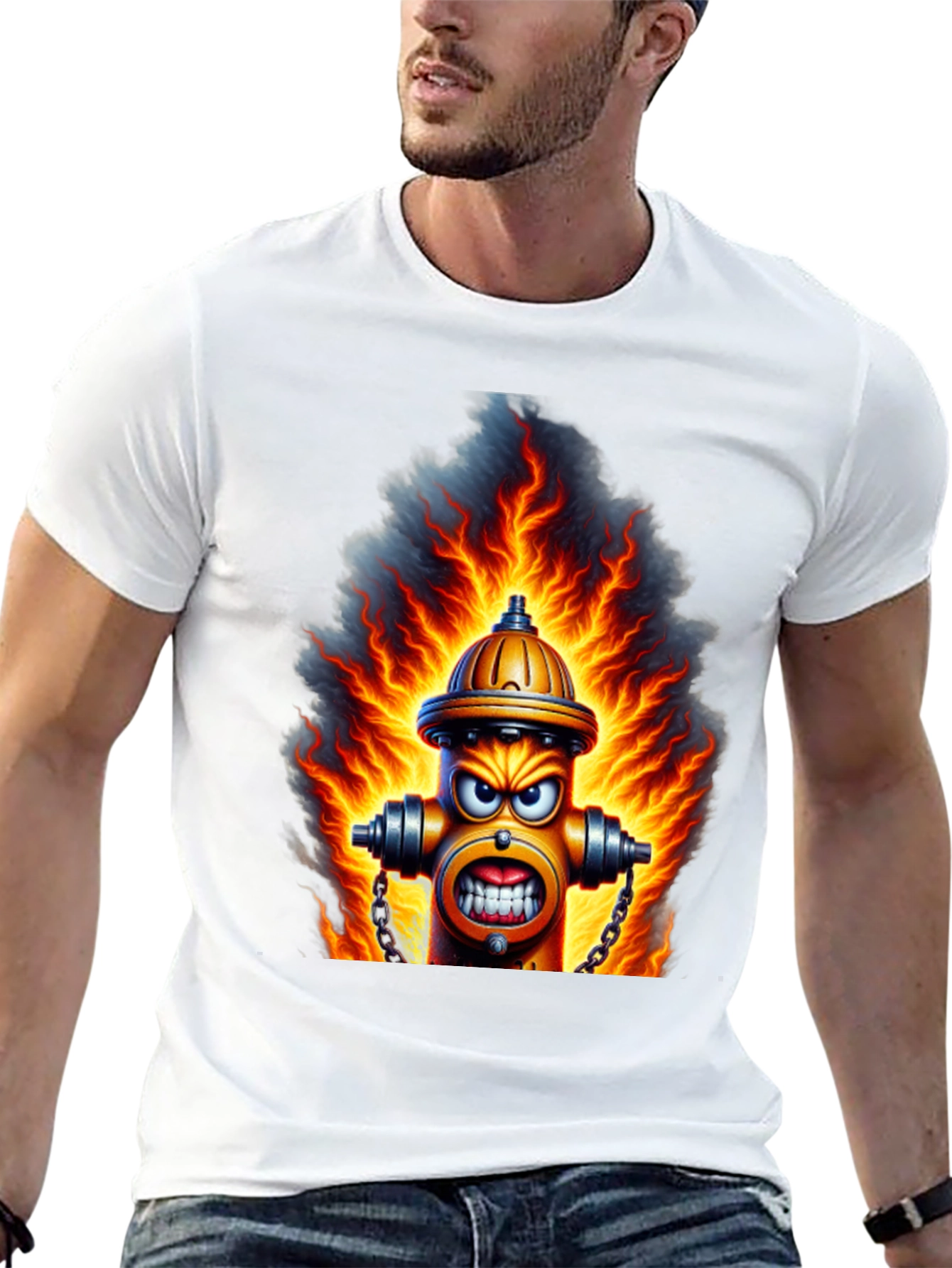 Fiery Hydrant Graphic Tee - Bold Streetwear