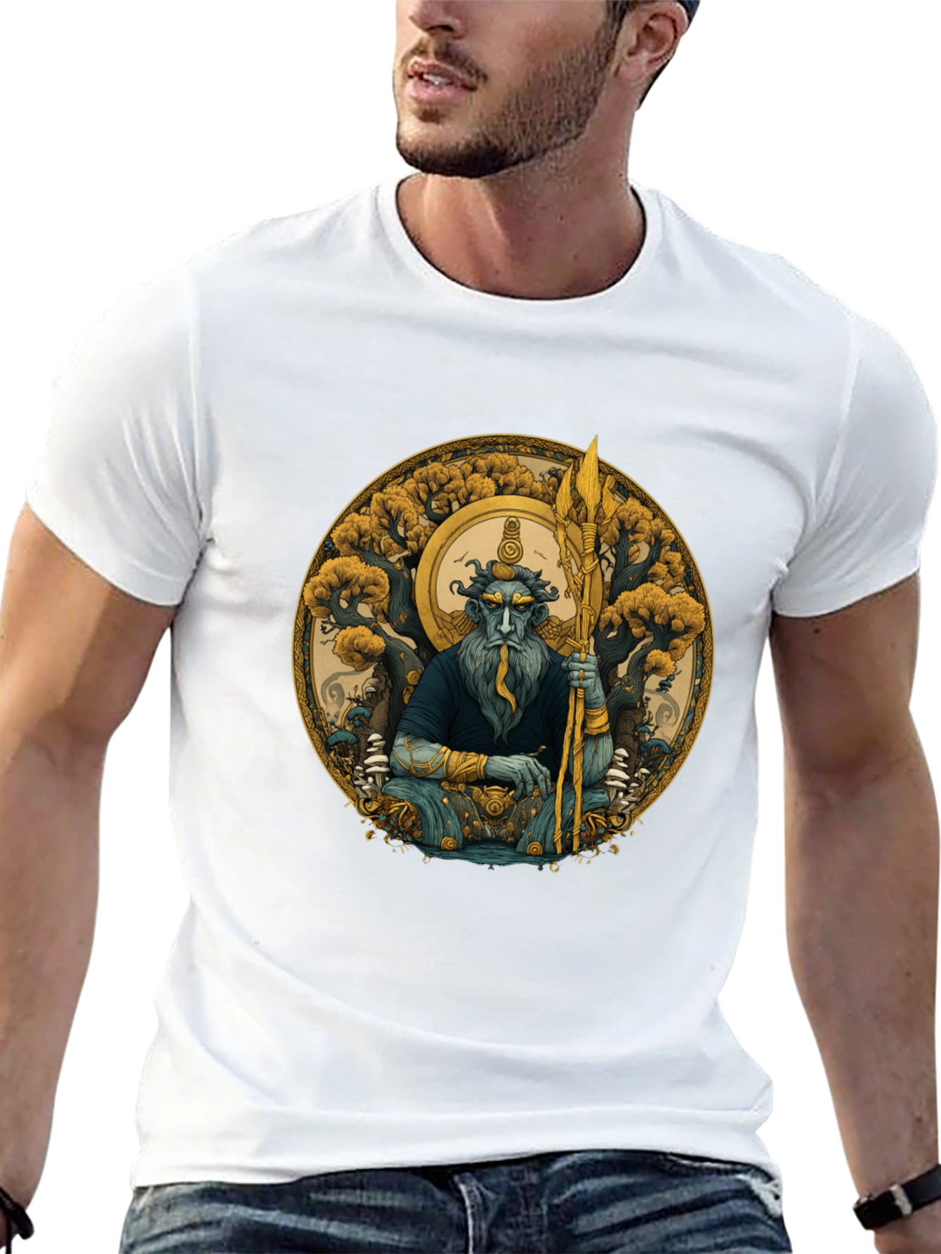 Mythical Guardian Graphic Tee - Black