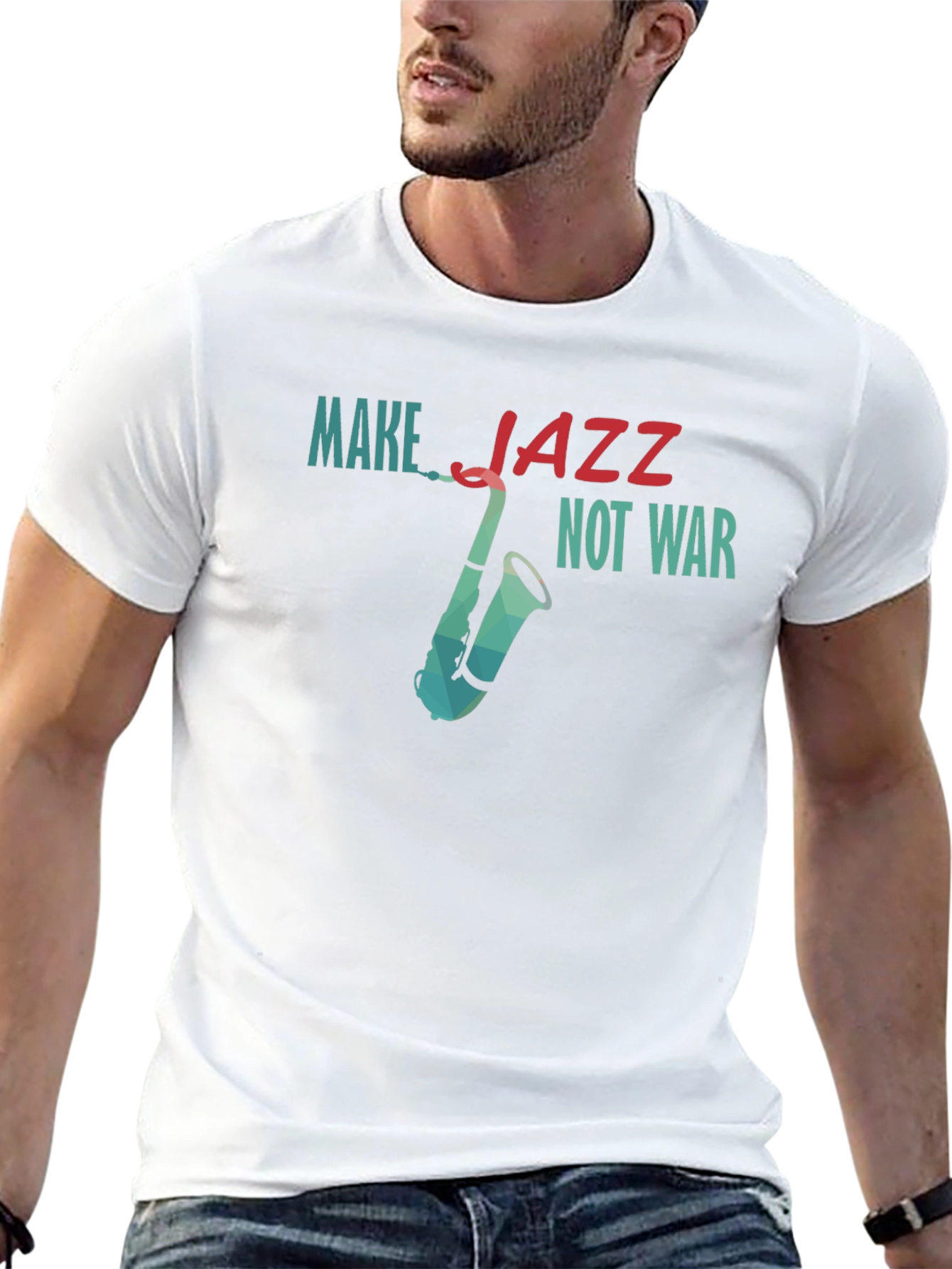 Make Jazz Not War Graphic Tee - Black