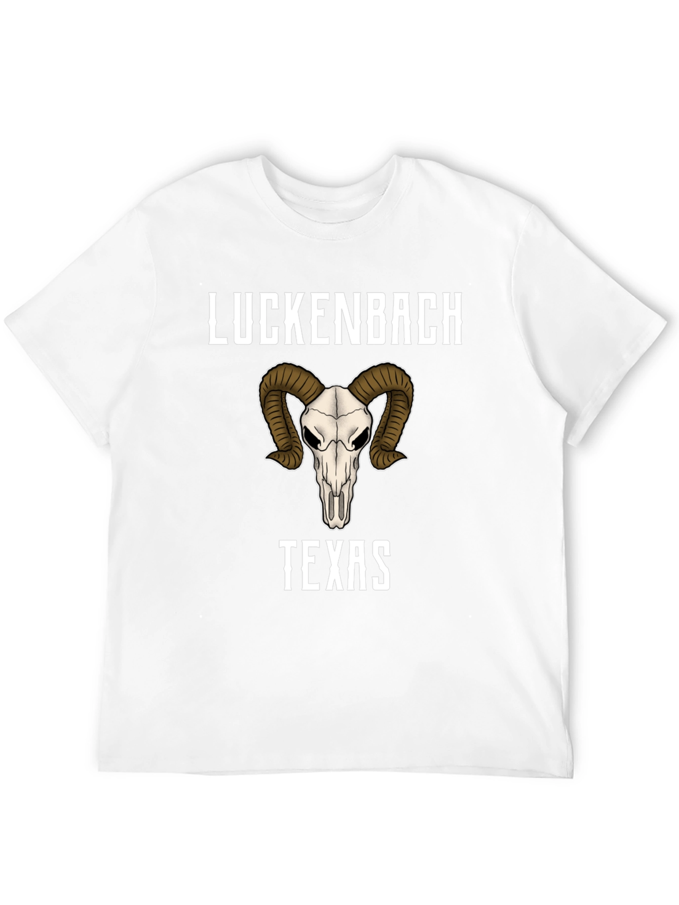 Luckenbach Texas Ram Skull Graphic T-Shirt