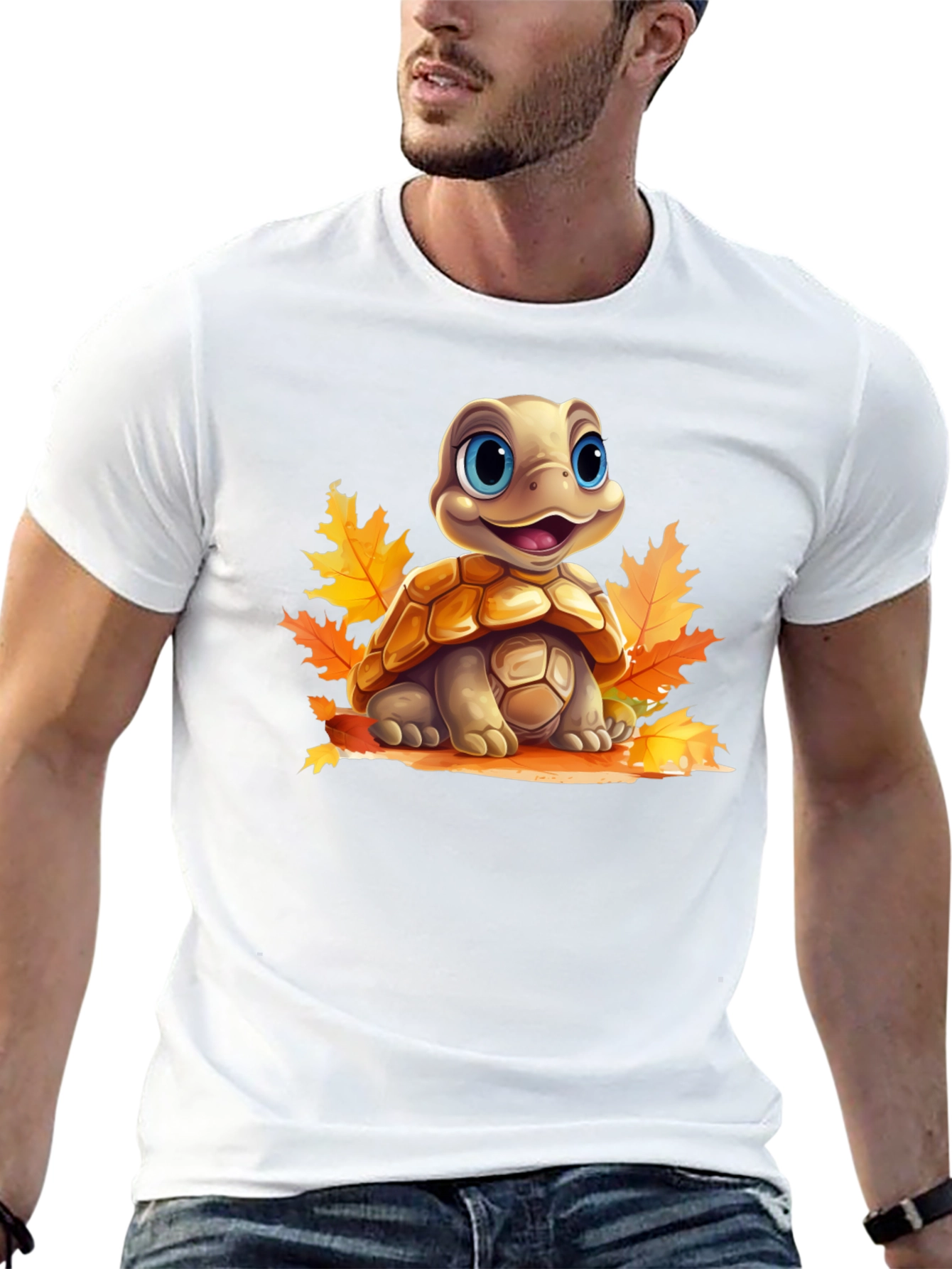 Turtle in Leaves Graphic Tee