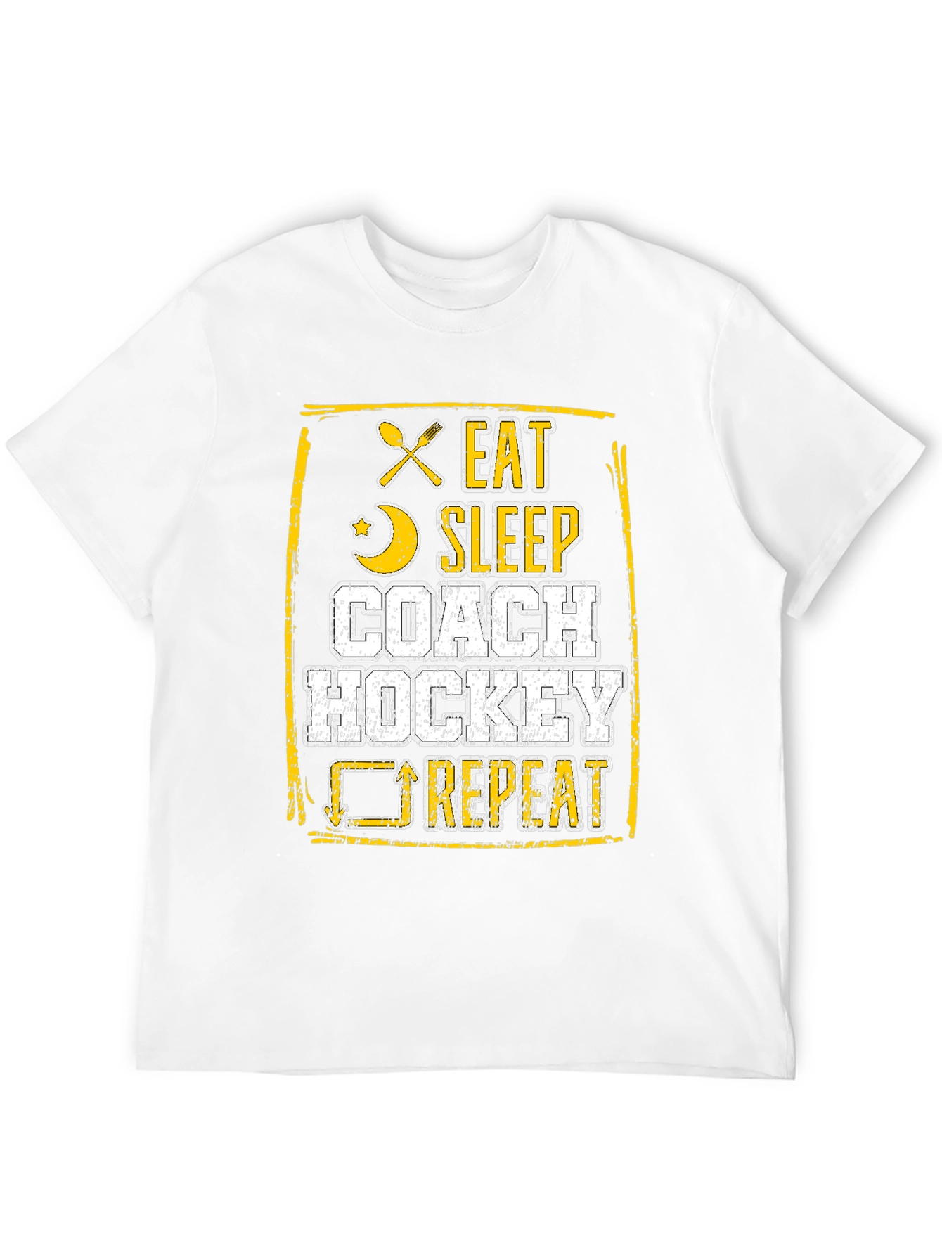 Eat Sleep Coach Hockey Repeat Graphic Tee
