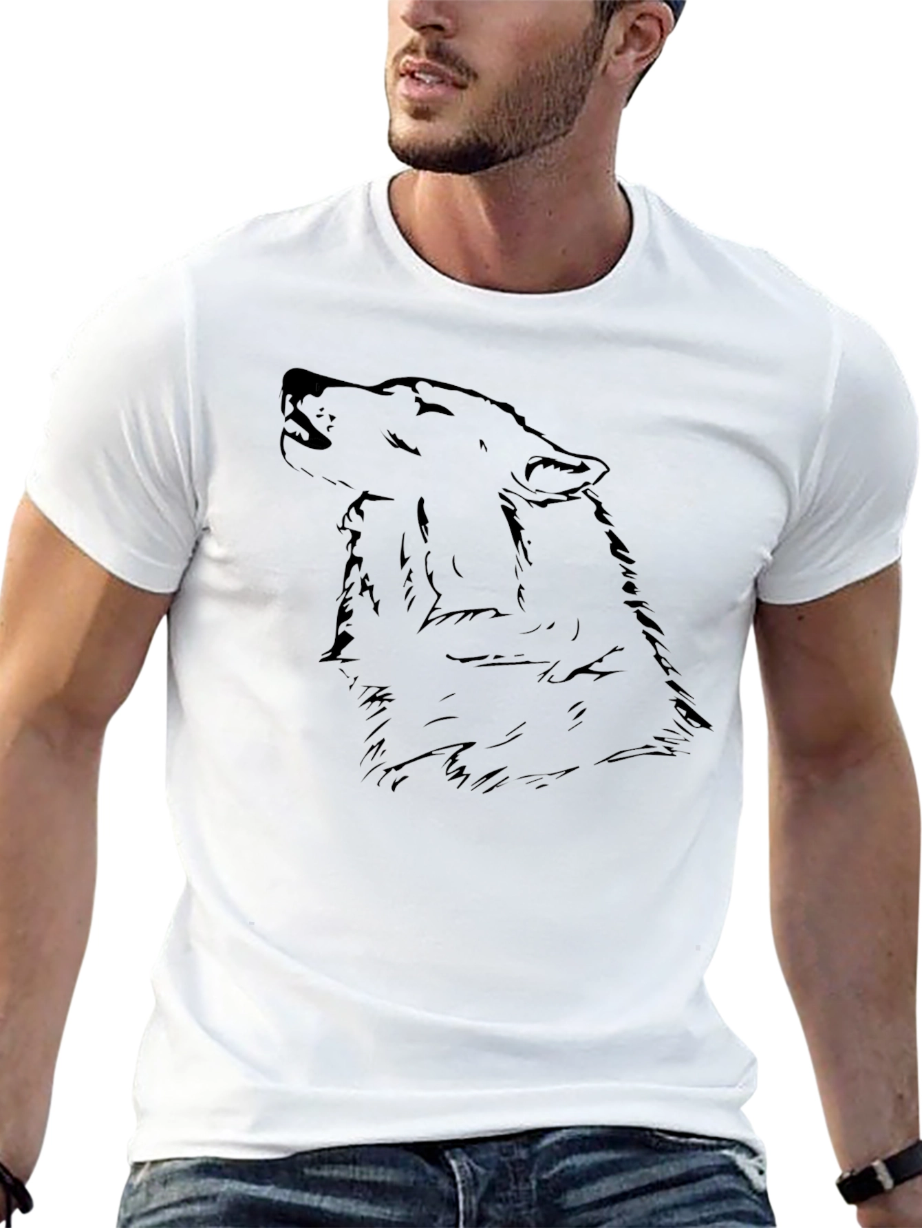 Black Wolf Howl Graphic T-Shirt