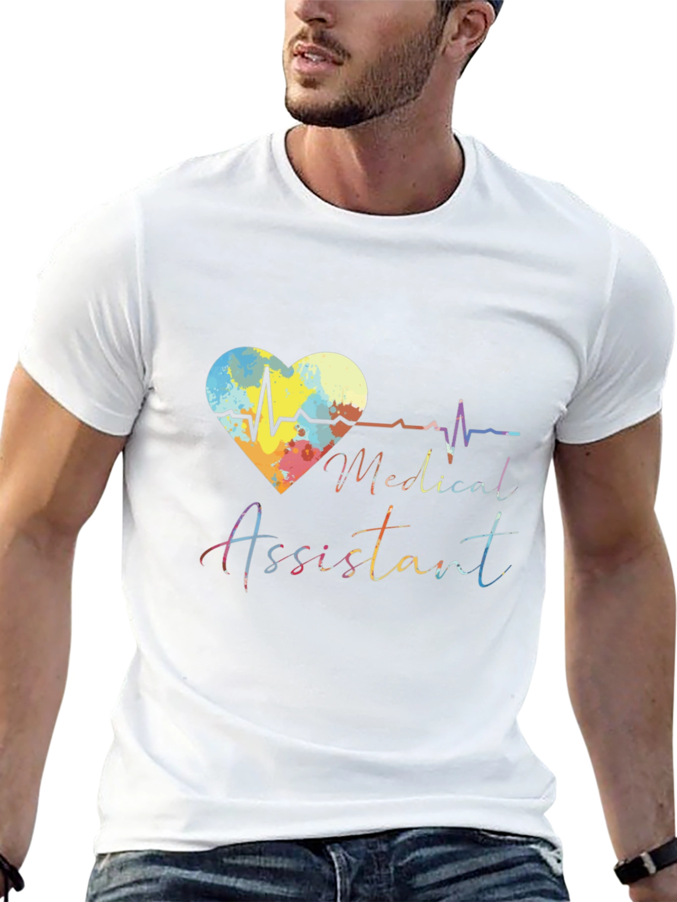 Medical Assistant Heartbeat Graphic T-Shirt