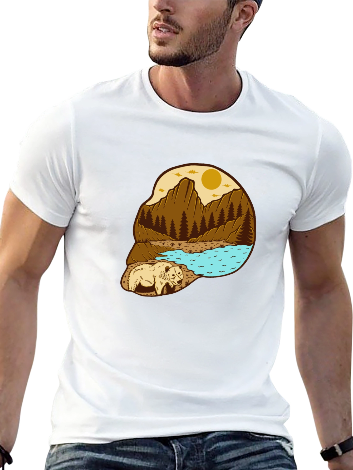 Bear Mountain Scene Graphic Tee
