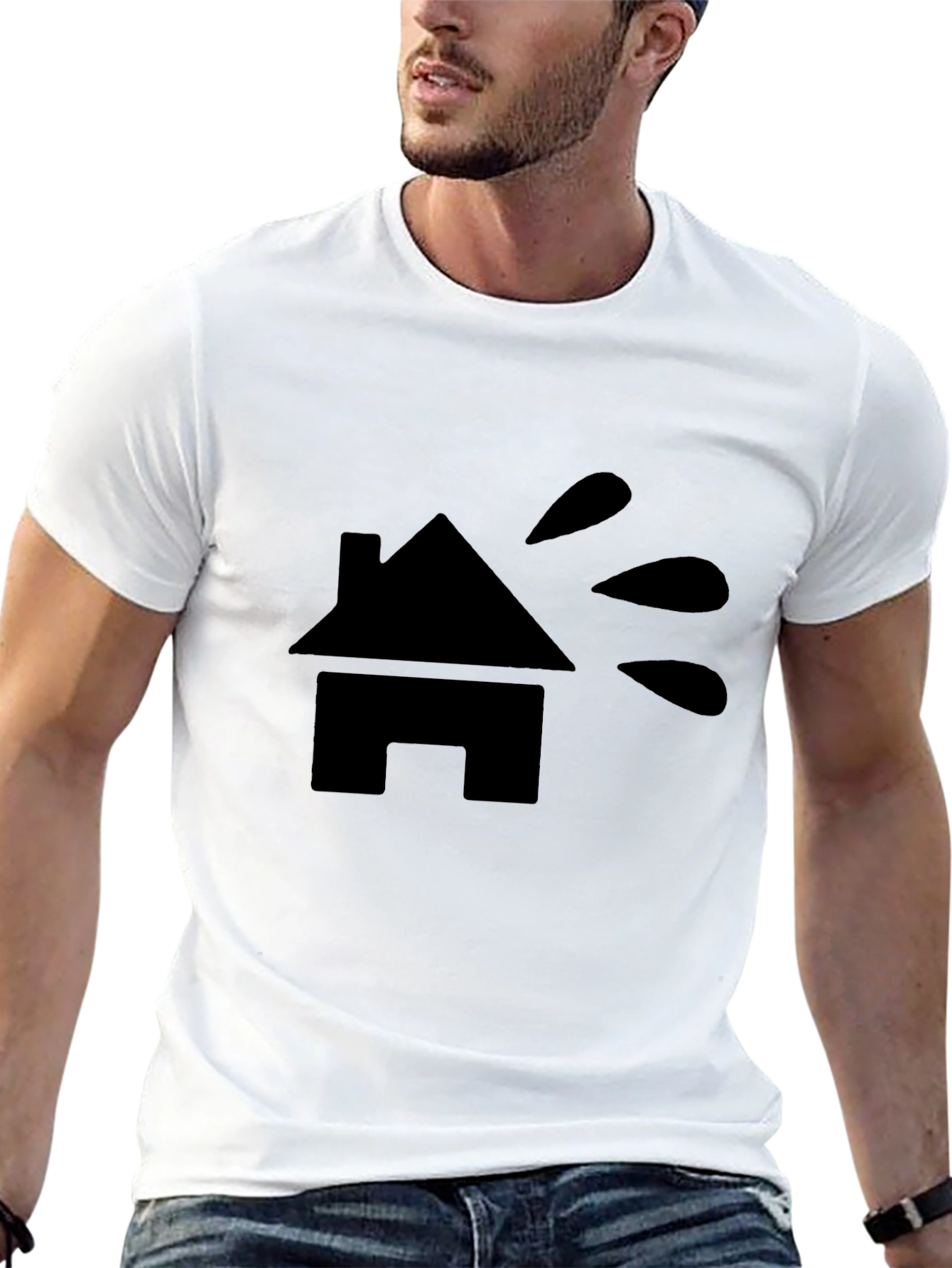 Modern House Graphic T-Shirt - Black