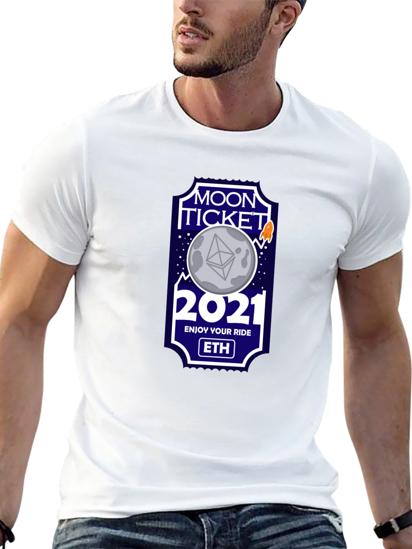 Ethereum Moon Ticket 2021 Black T-Shirt