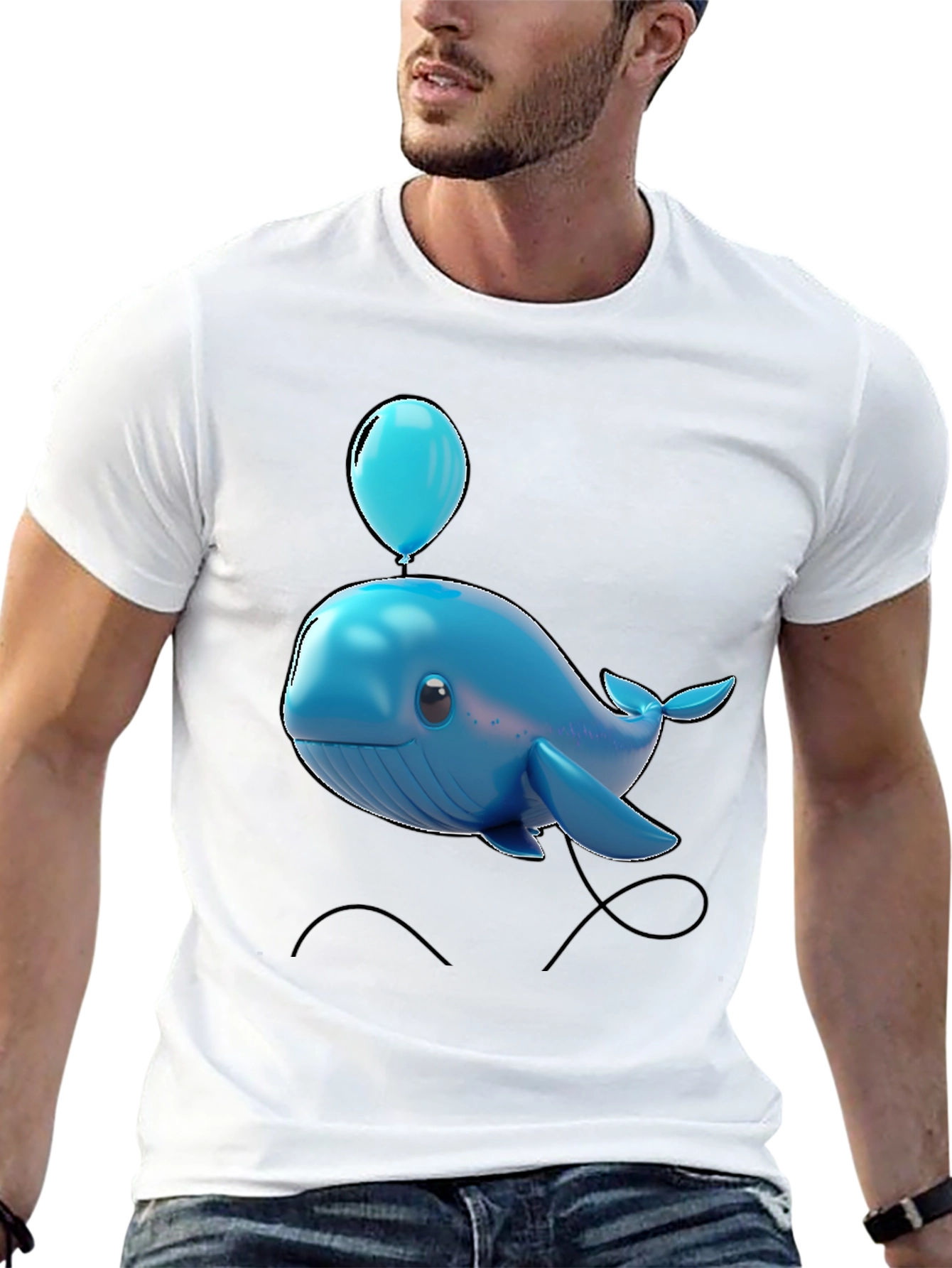 Blue Whale Balloon Graphic Tee