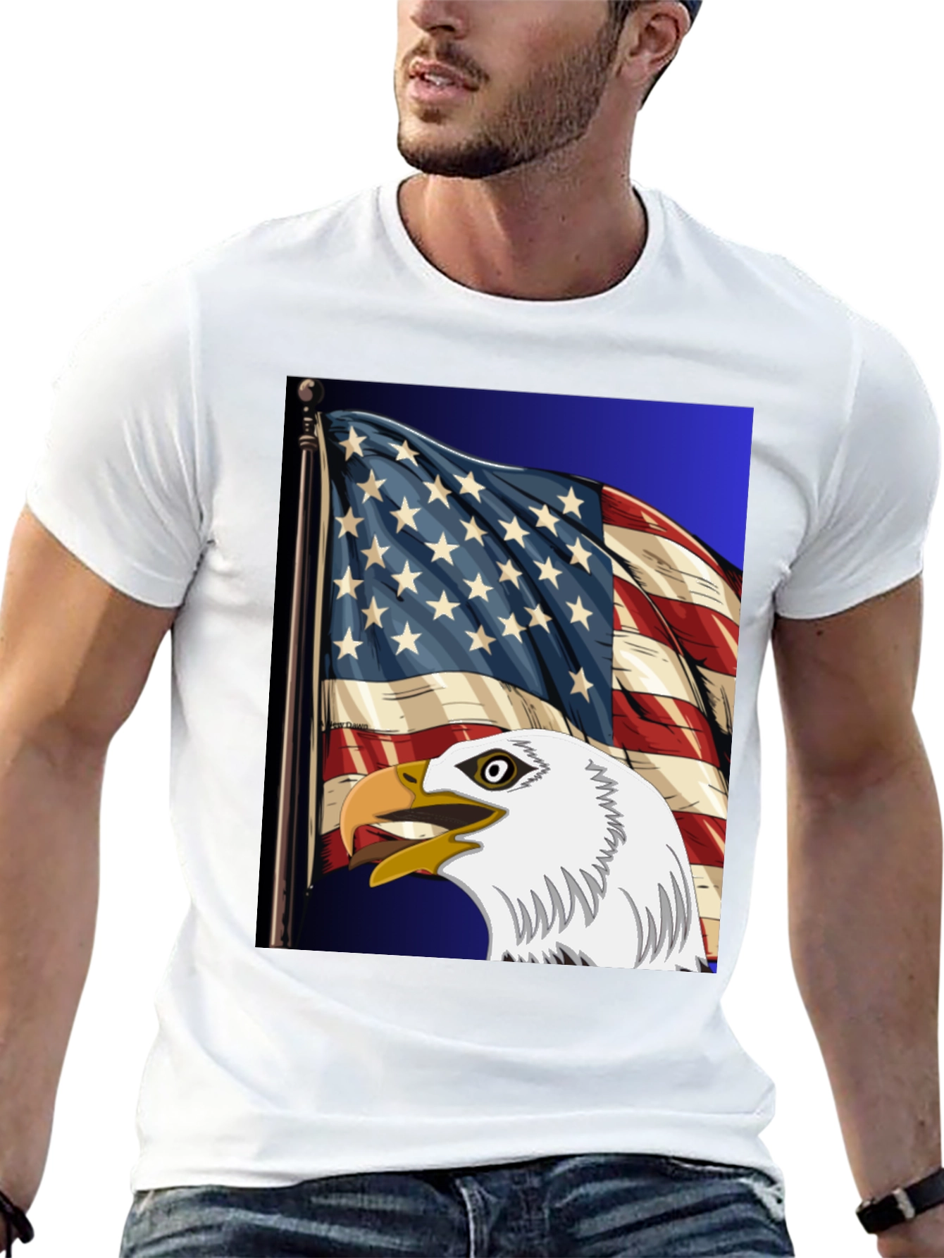Eagle & US Flag Graphic Tee - Patriot Pride