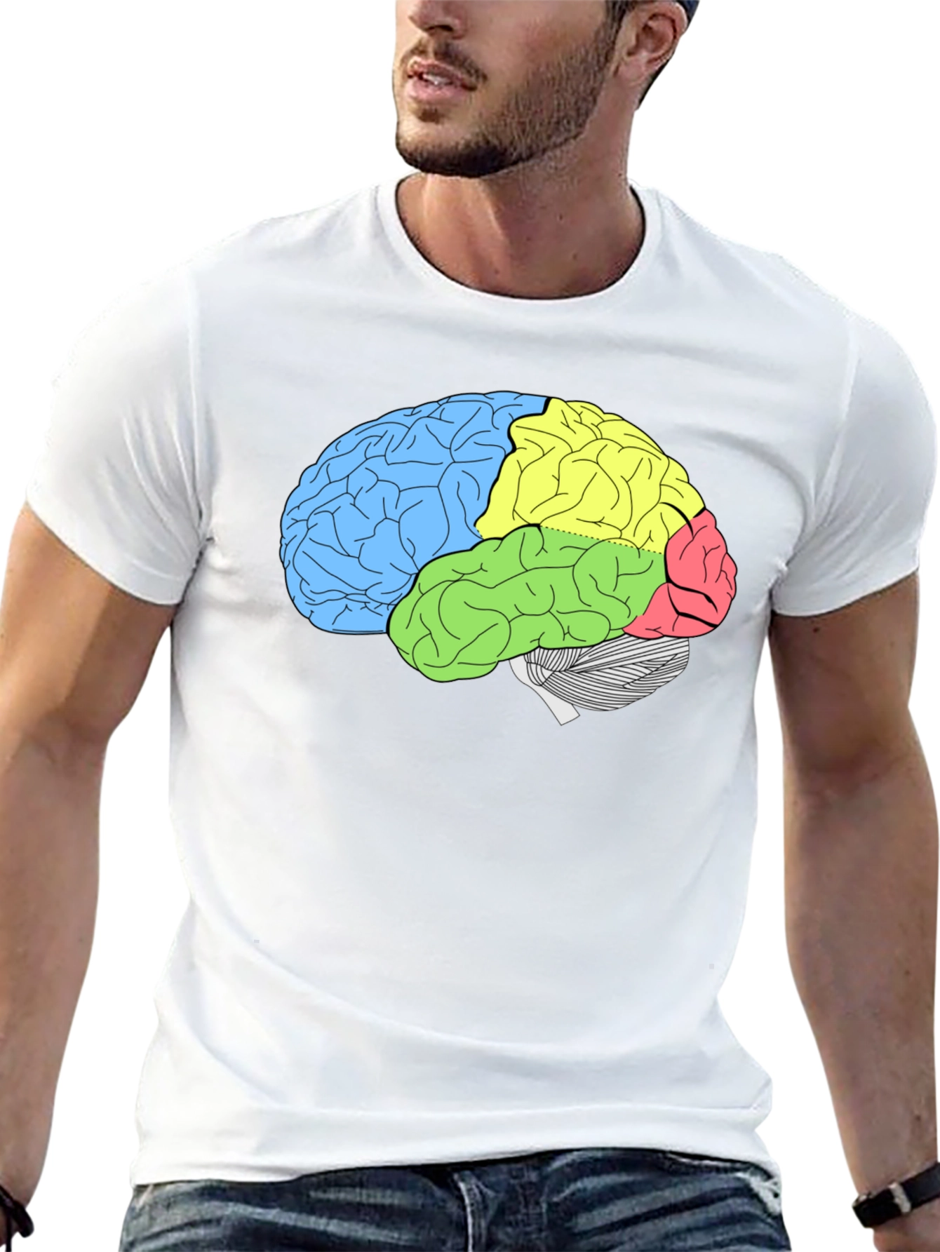 Brain Diagram T-Shirt - Smart & Stylish Anatomy Tee