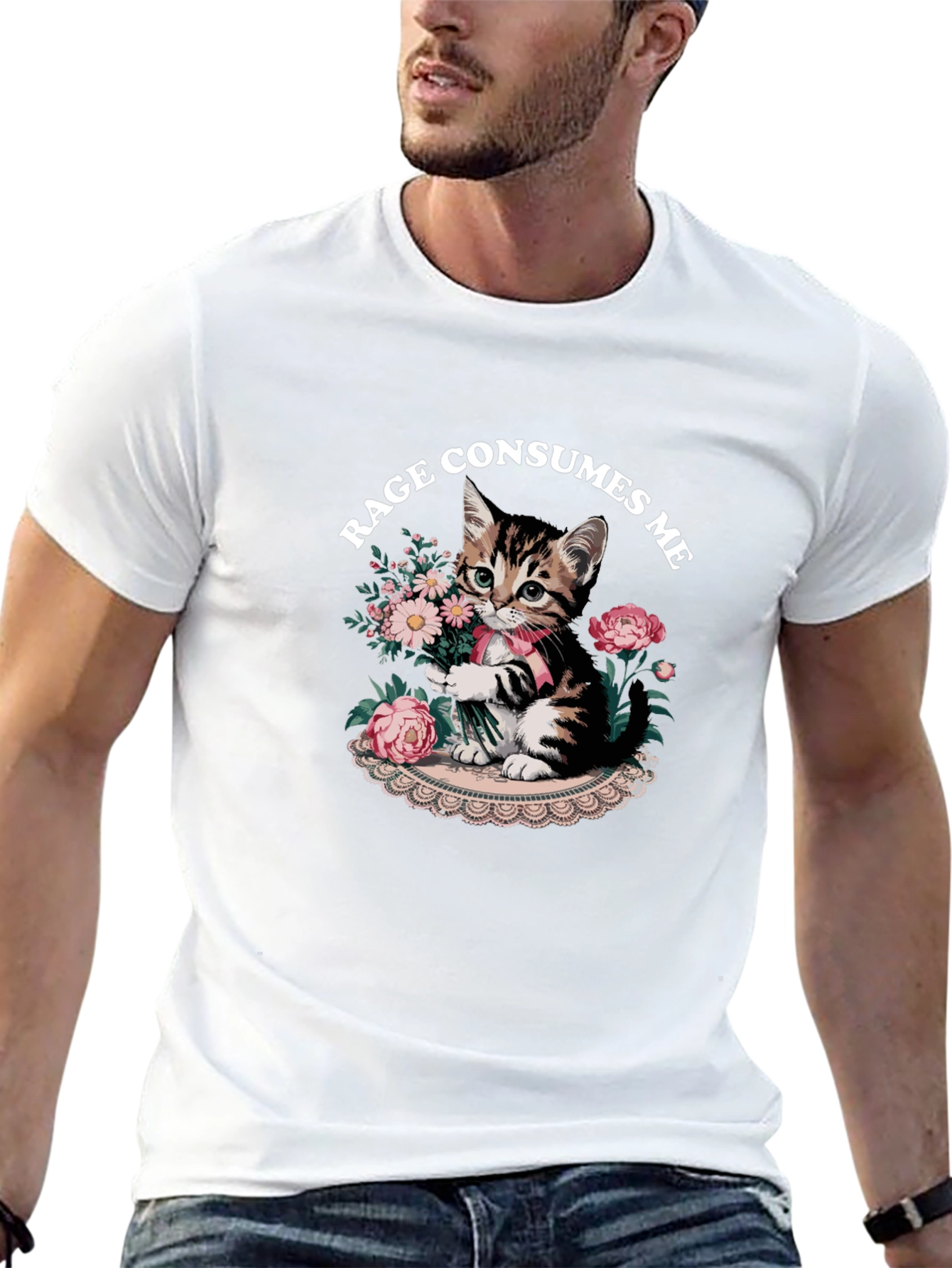 Rage Consumes Me Kitten Graphic T-Shirt