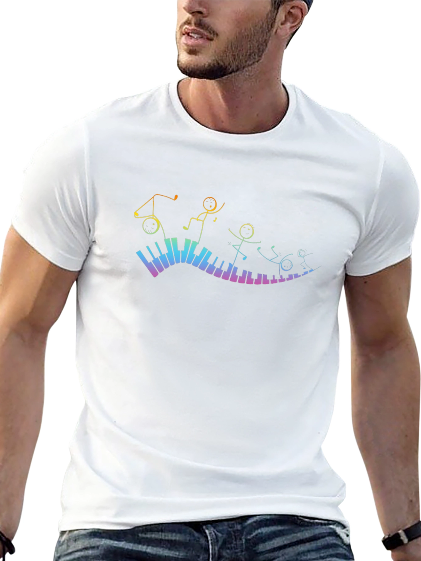 Musical Stick Figures Piano T-Shirt