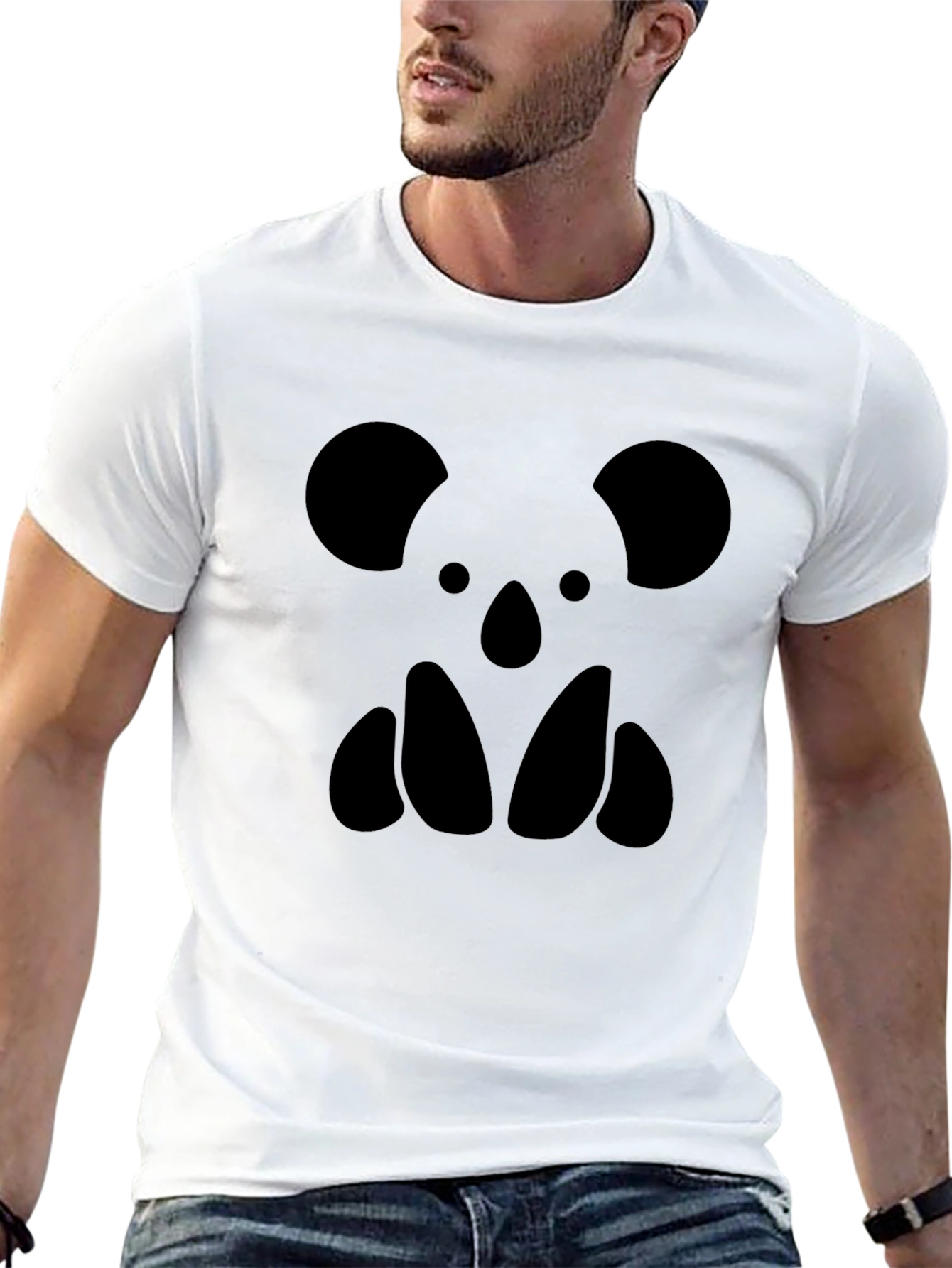 Black Graphic Tee - Koala Bear Silhouette