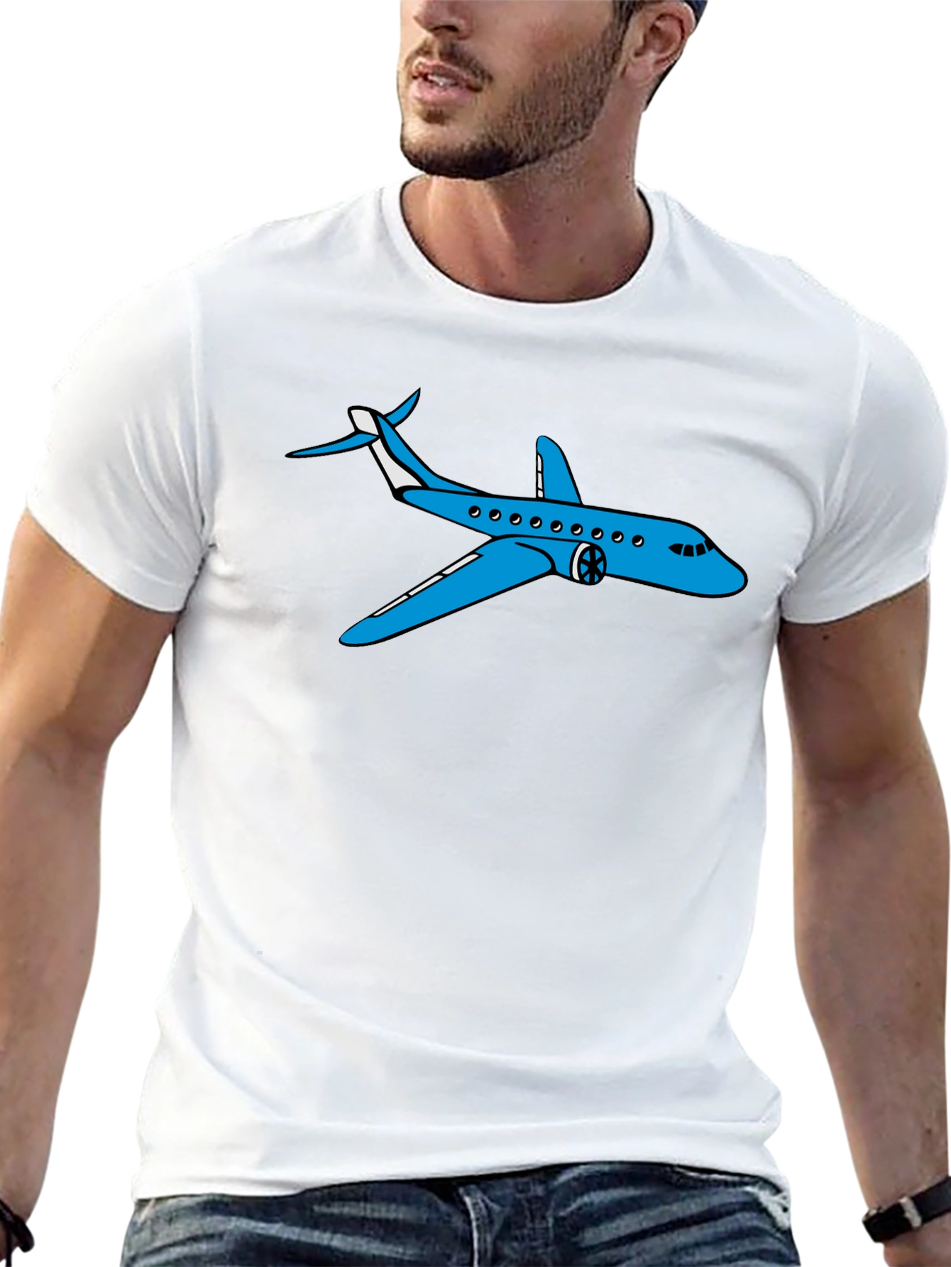 Airplane Graphic T-Shirt - Black
