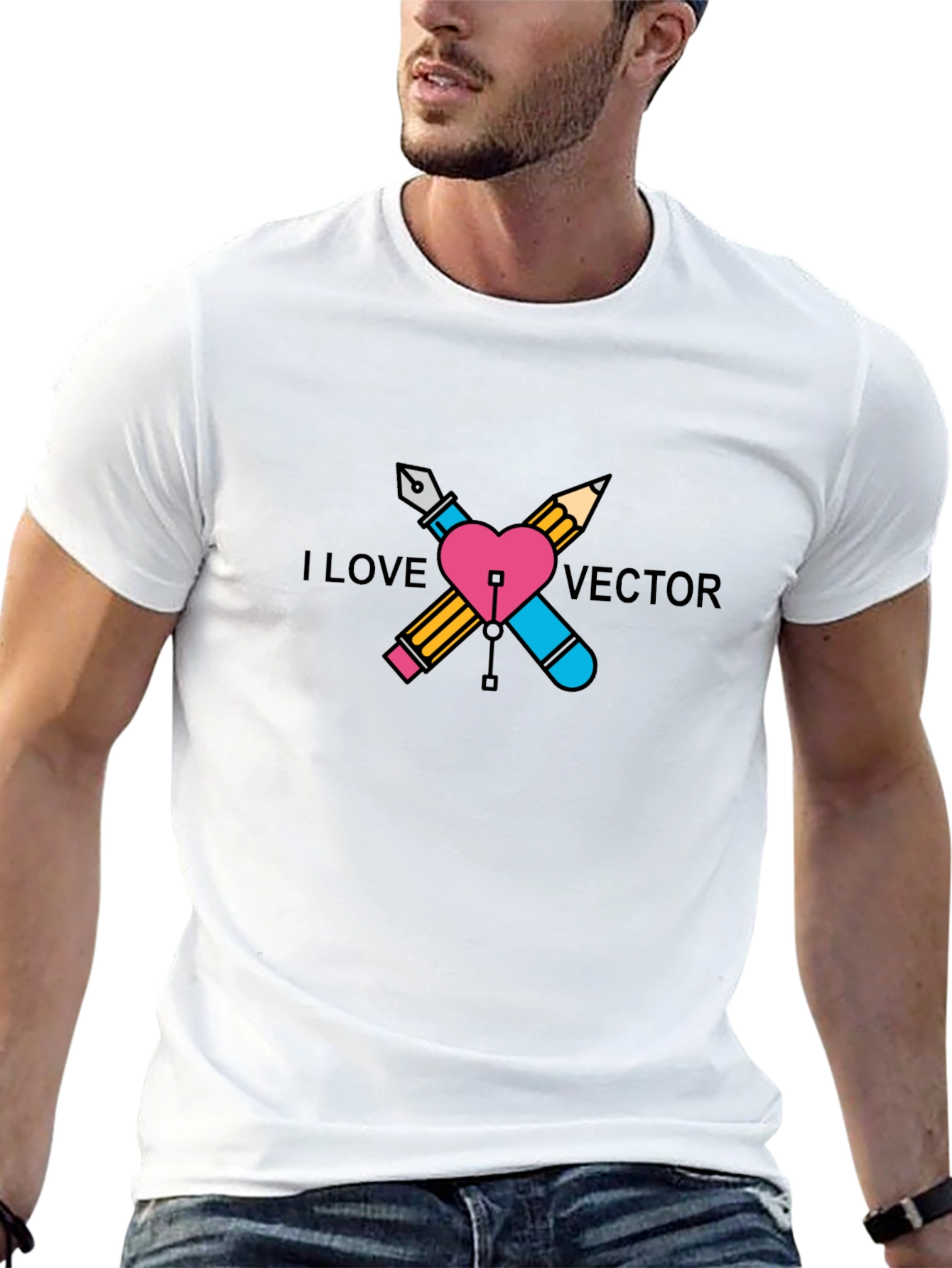 I Love Vector Graphic Design Tee
