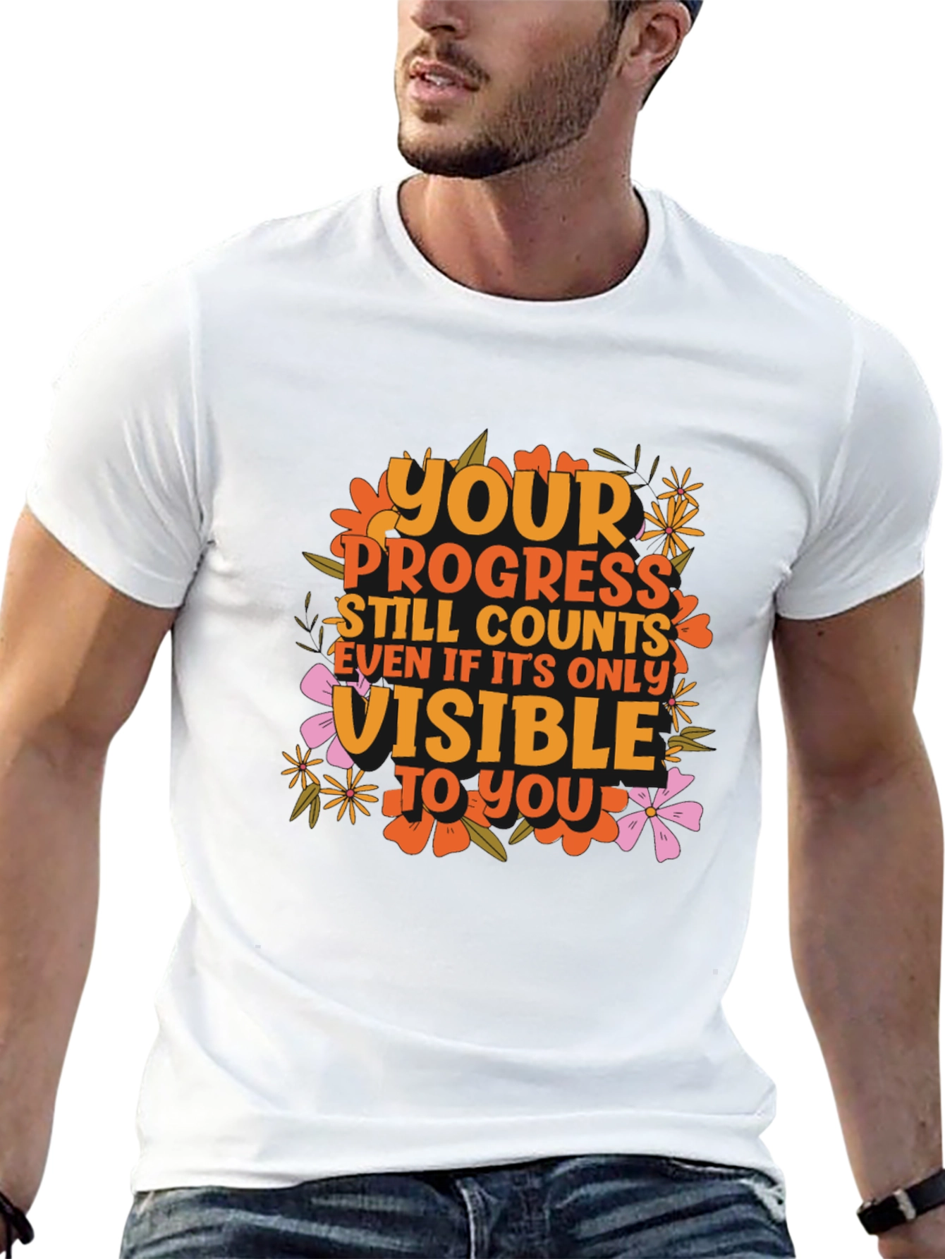 Motivational Graphic Tee - Your Progress Counts