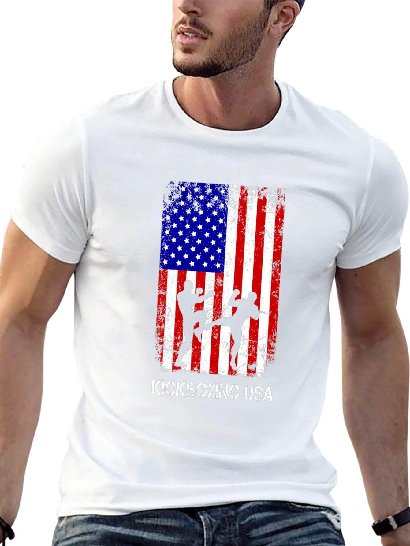Kickboxing USA Flag Graphic T-Shirt