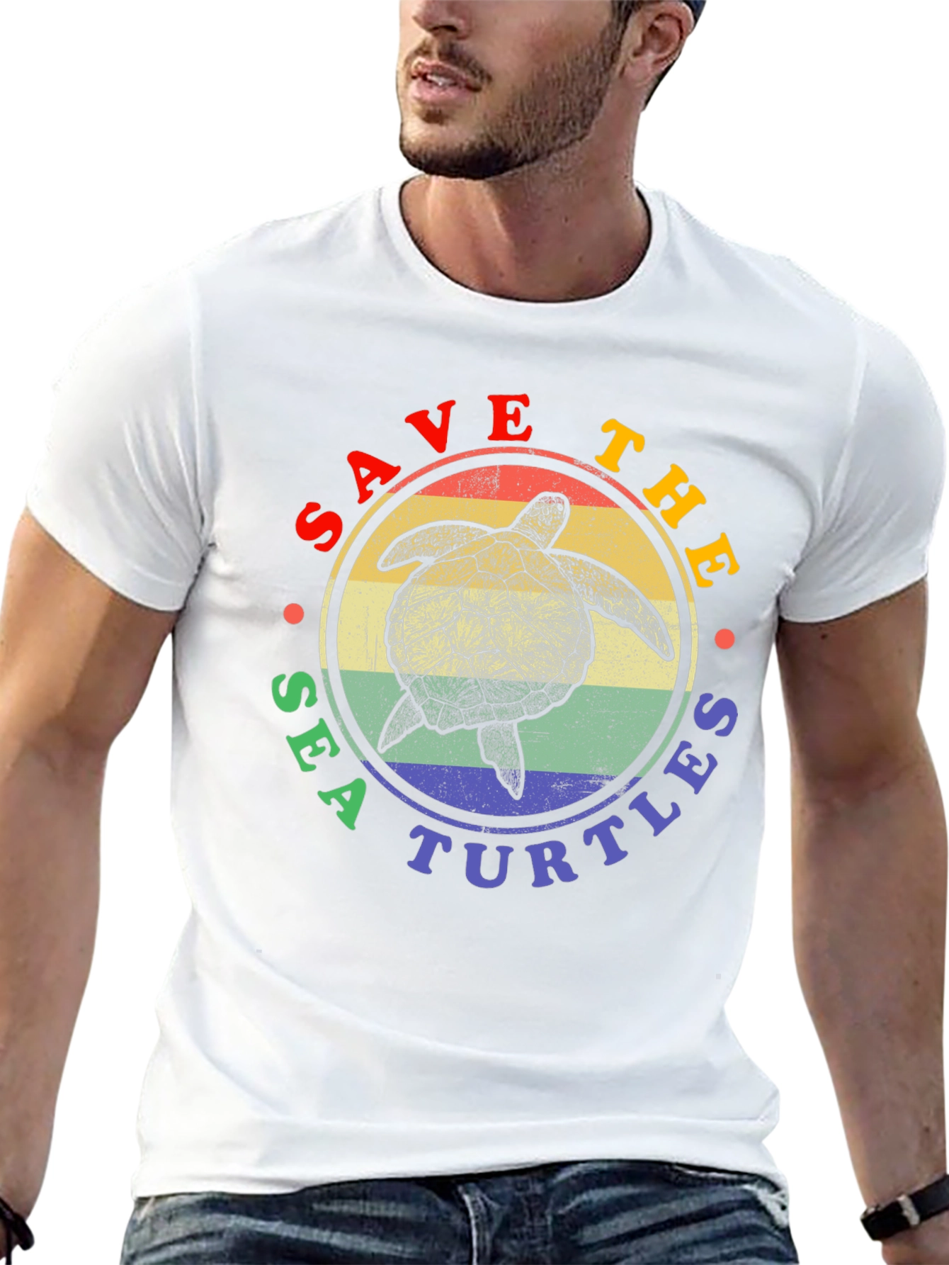 Save the Sea Turtles Graphic Tee - Black