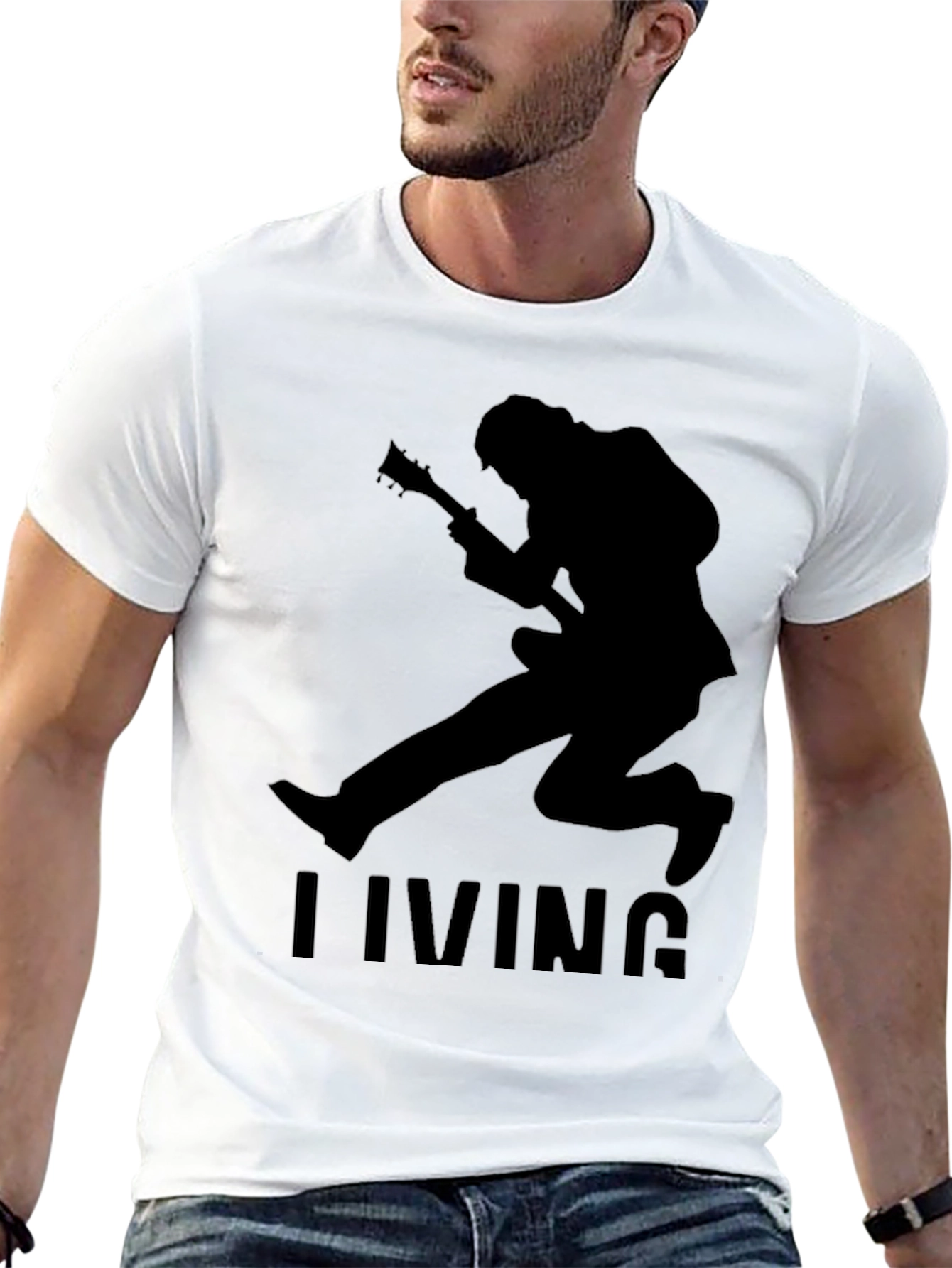 Living Guitarist Graphic Tee - Black