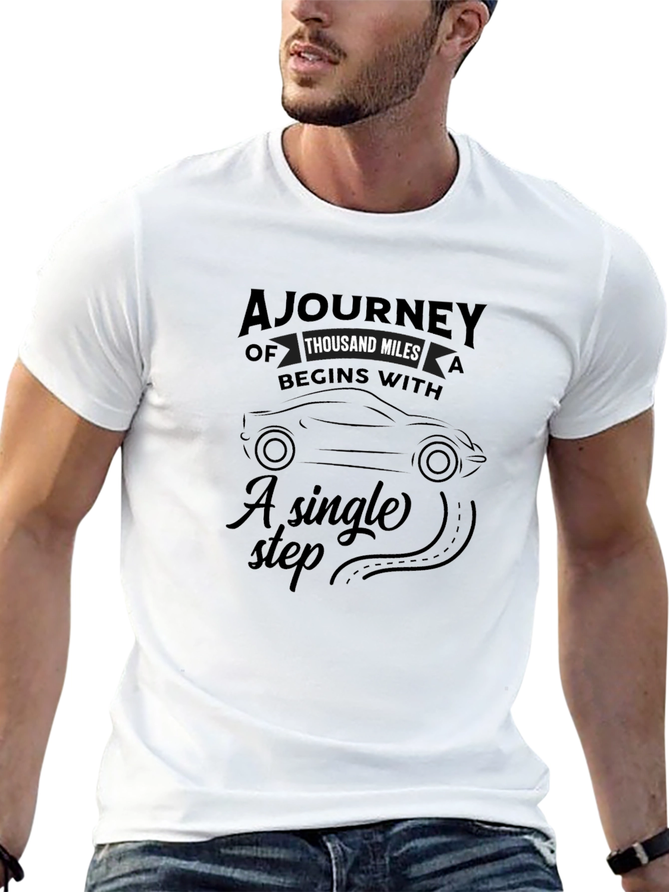 Motivational Journey Graphic Black T-Shirt