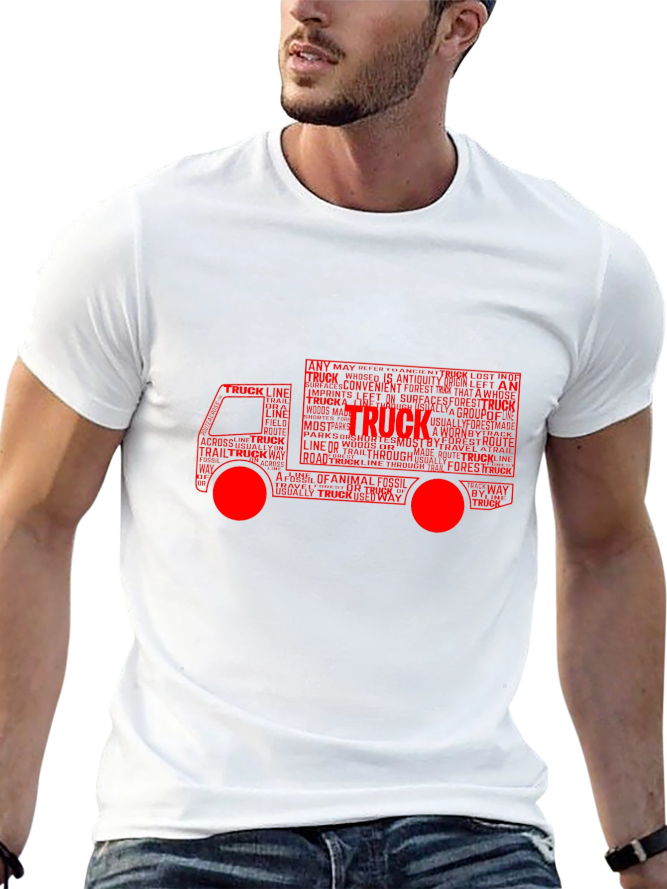Truck Word Art Graphic Tee - Black