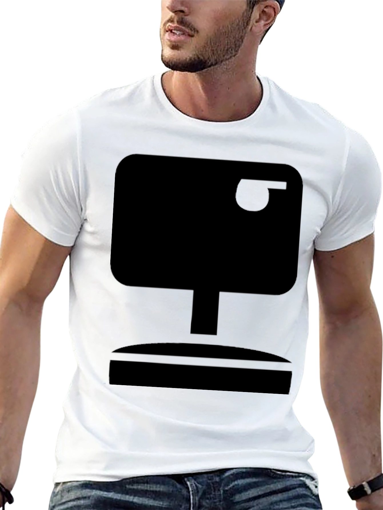 Retro TV Graphic Tee - Classic Black T-Shirt