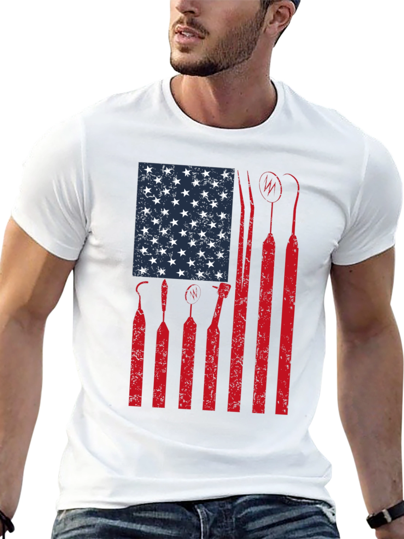 Dentist American Flag Graphic T-Shirt