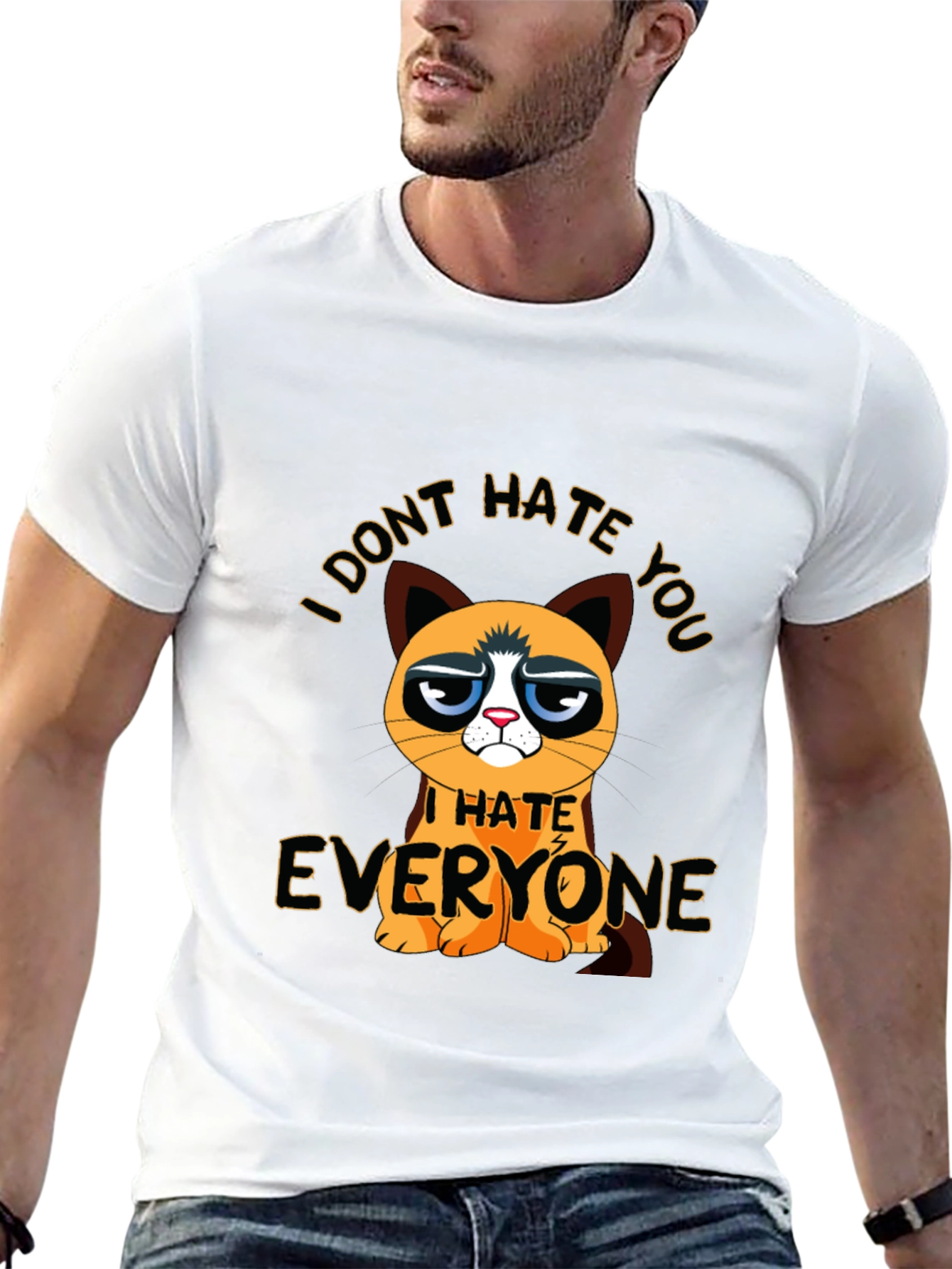 Grumpy Cat I Hate Everyone Graphic T-Shirt