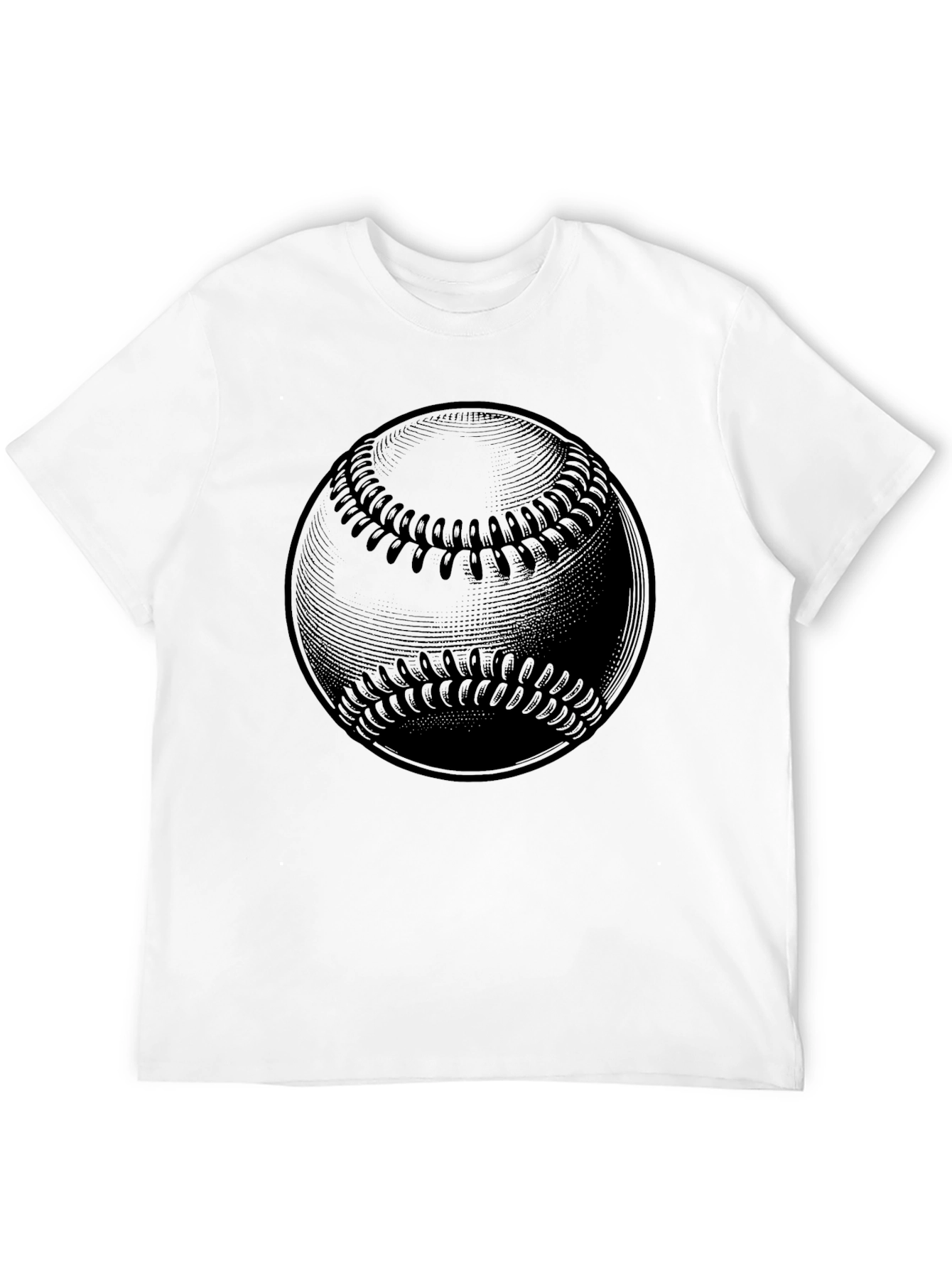 Baseball Graphic Tee - Solid Black Cotton