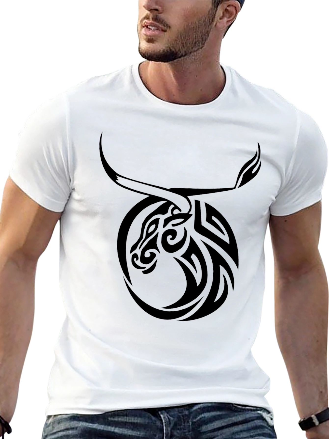 Tribal Taurus Graphic Tee - Black