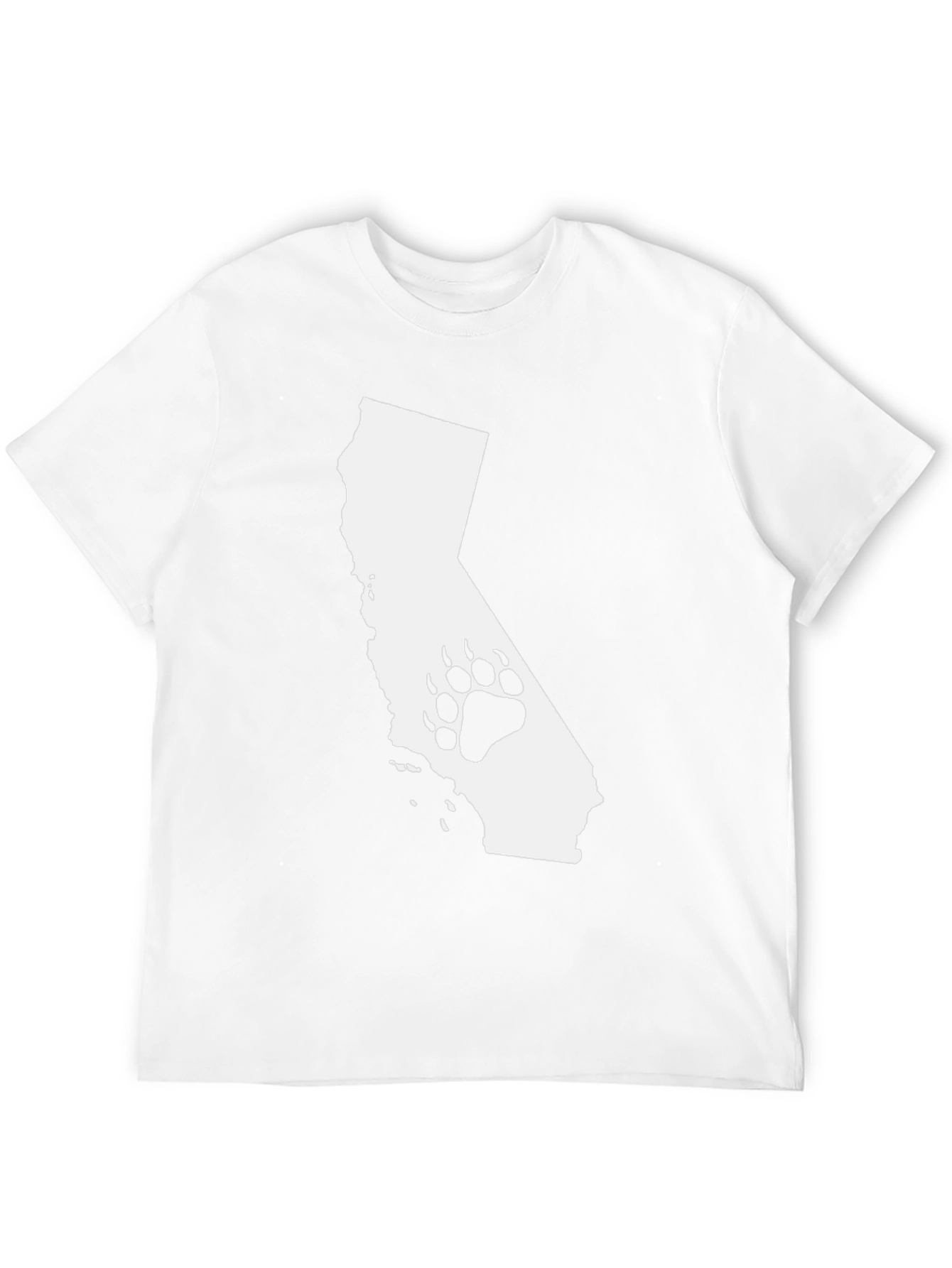 California Bear Paw Print Graphic T-Shirt