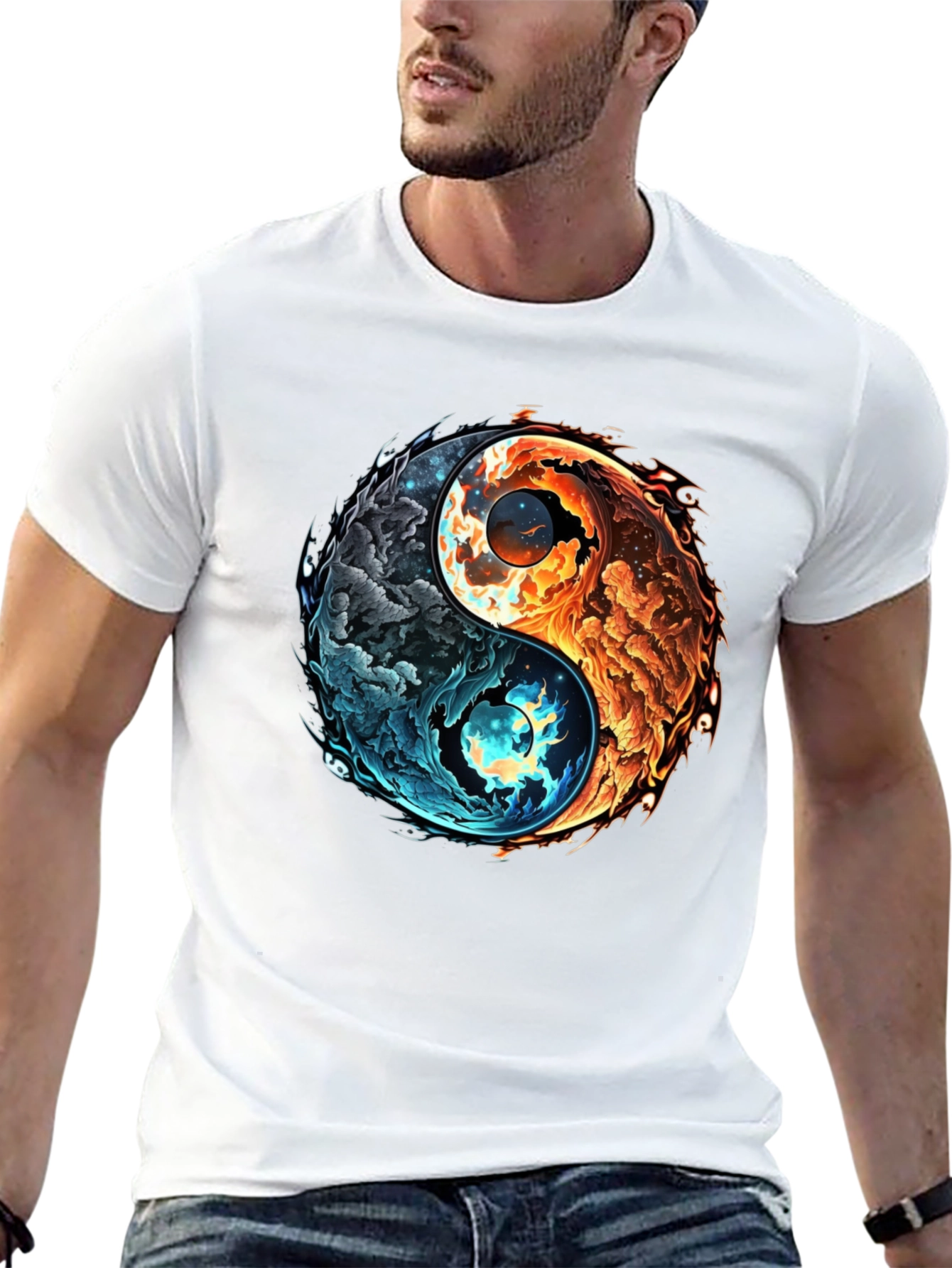 Yin Yang Fire and Ice Graphic Tee