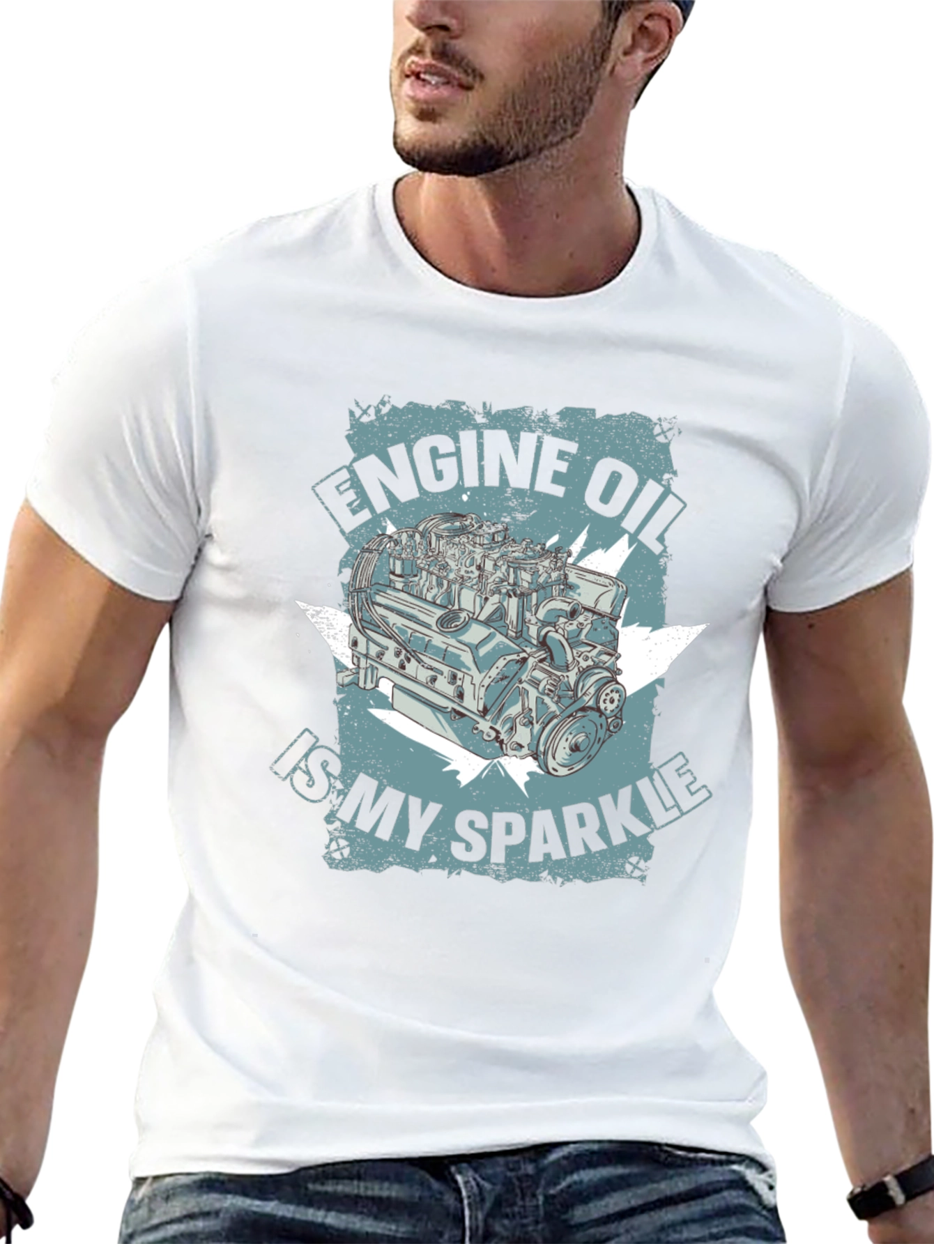 Engine Oil Sparkle Graphic T-Shirt