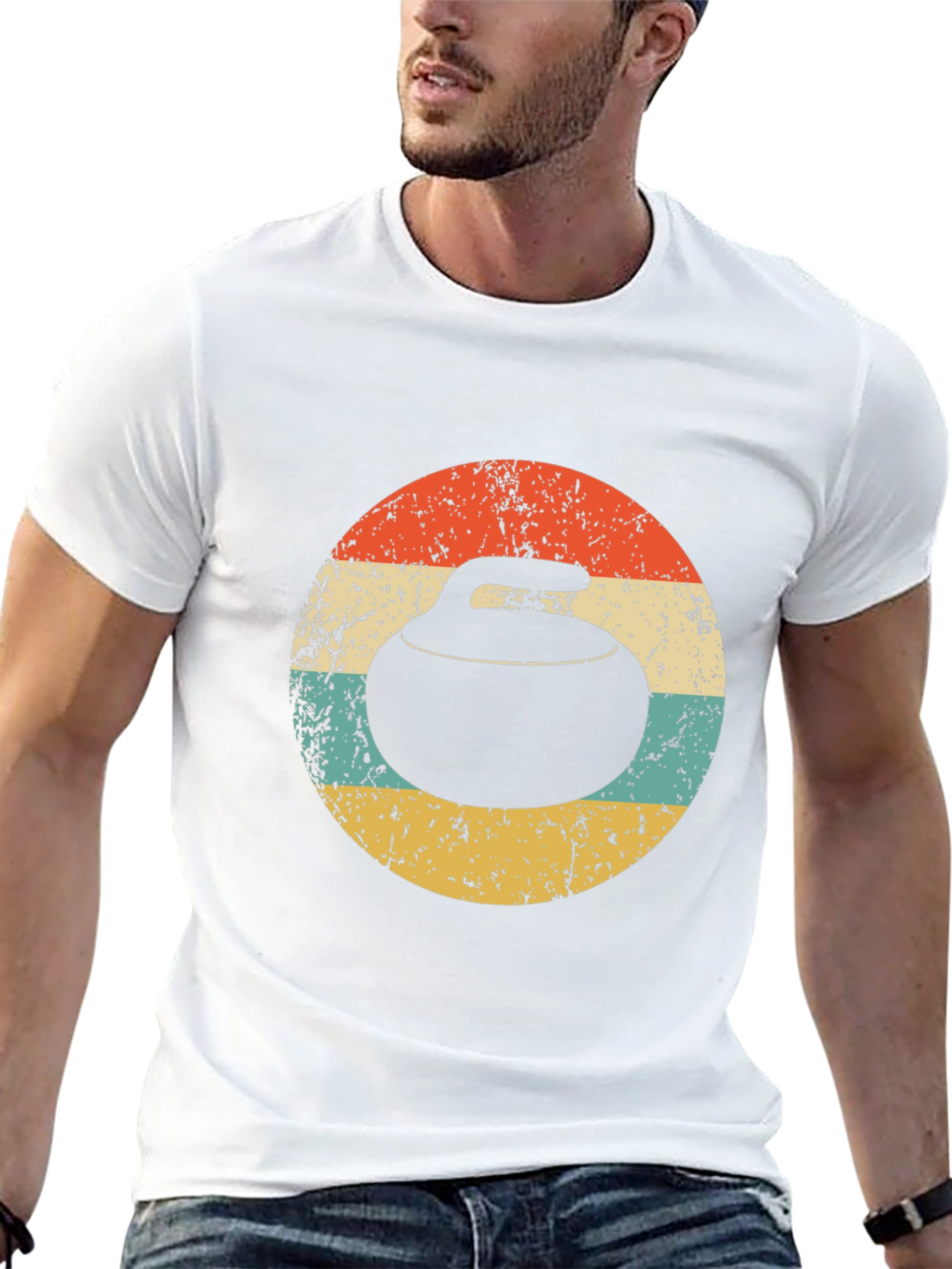 Retro Curling Stone T-Shirt