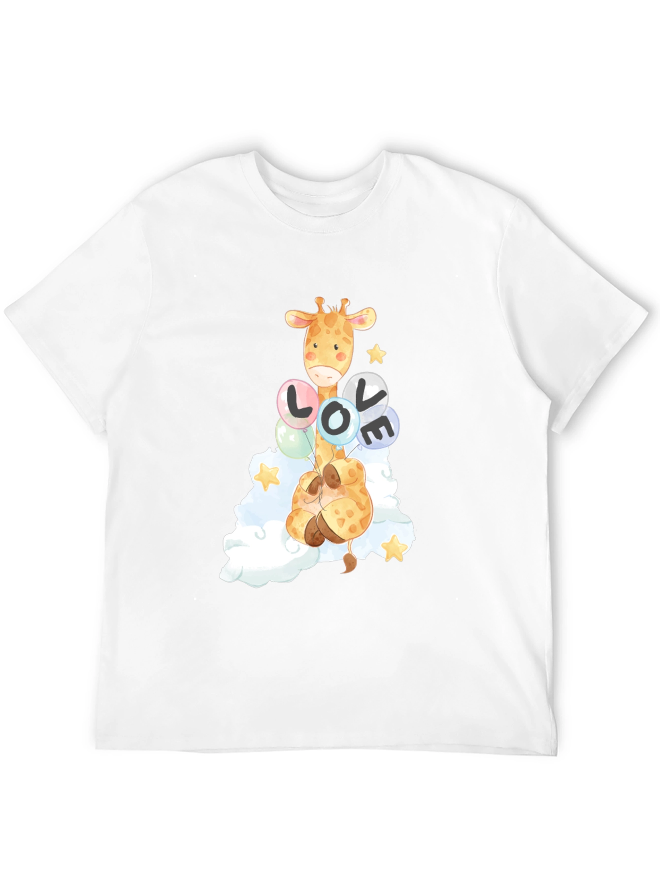 Giraffe Love Balloons Graphic Tee