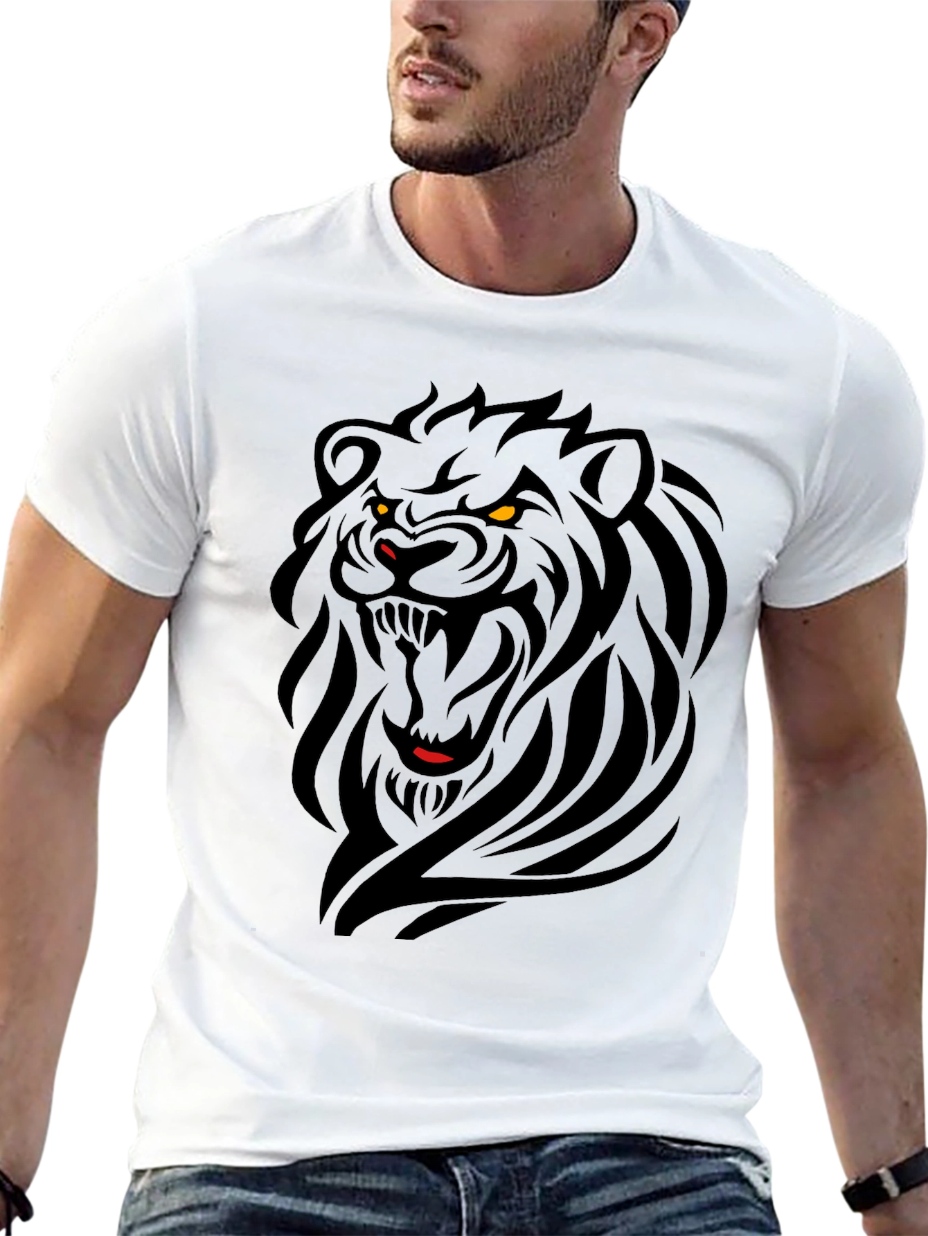 Black Lion Graphic Tee - Fierce Style
