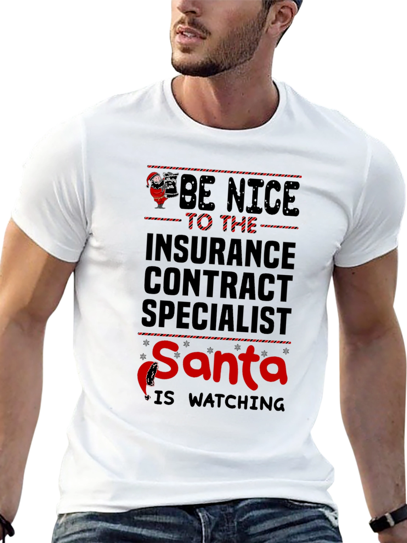 Funny Christmas Insurance Contract Specialist T-Shirt