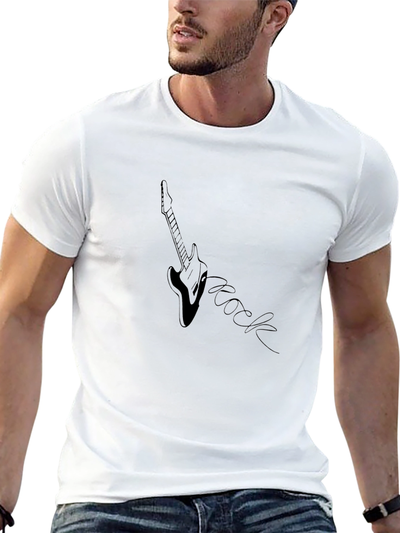 Rock Guitar Graphic Tee - Black Unisex T-Shirt