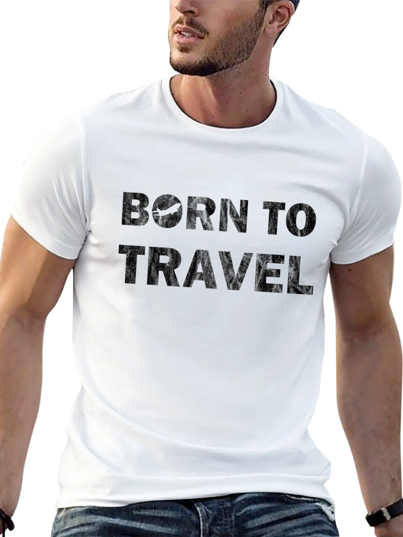 Born To Travel Black Graphic Tee