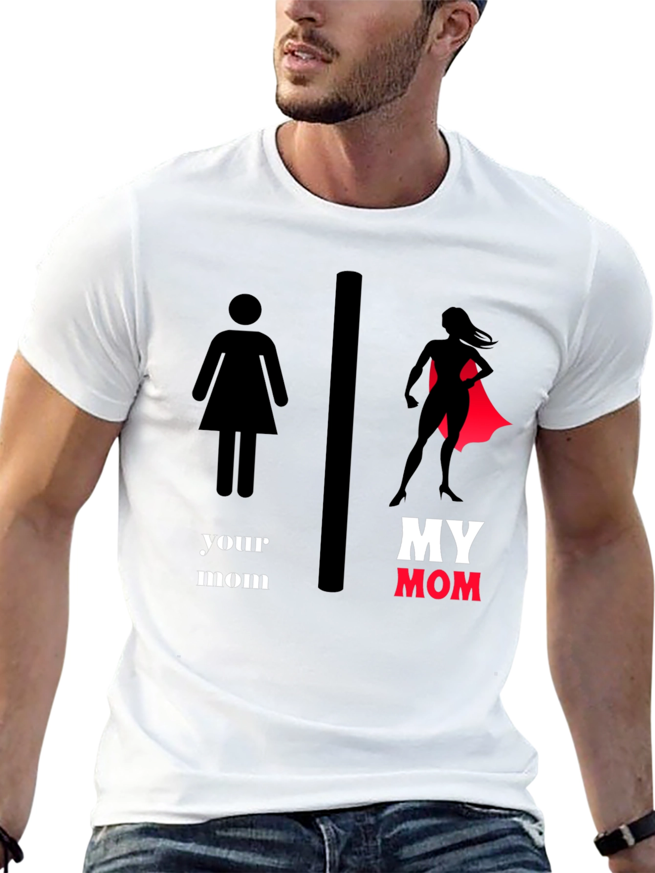 My Mom SuperHero T-Shirt - Novelty Graphic Tee