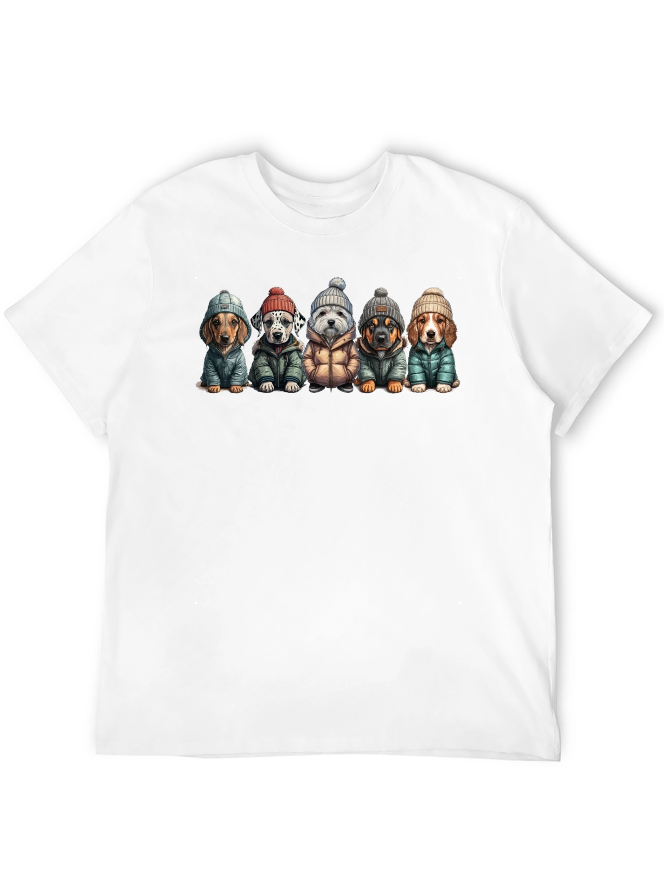 Dog Breed Winter Apparel Black T-Shirt
