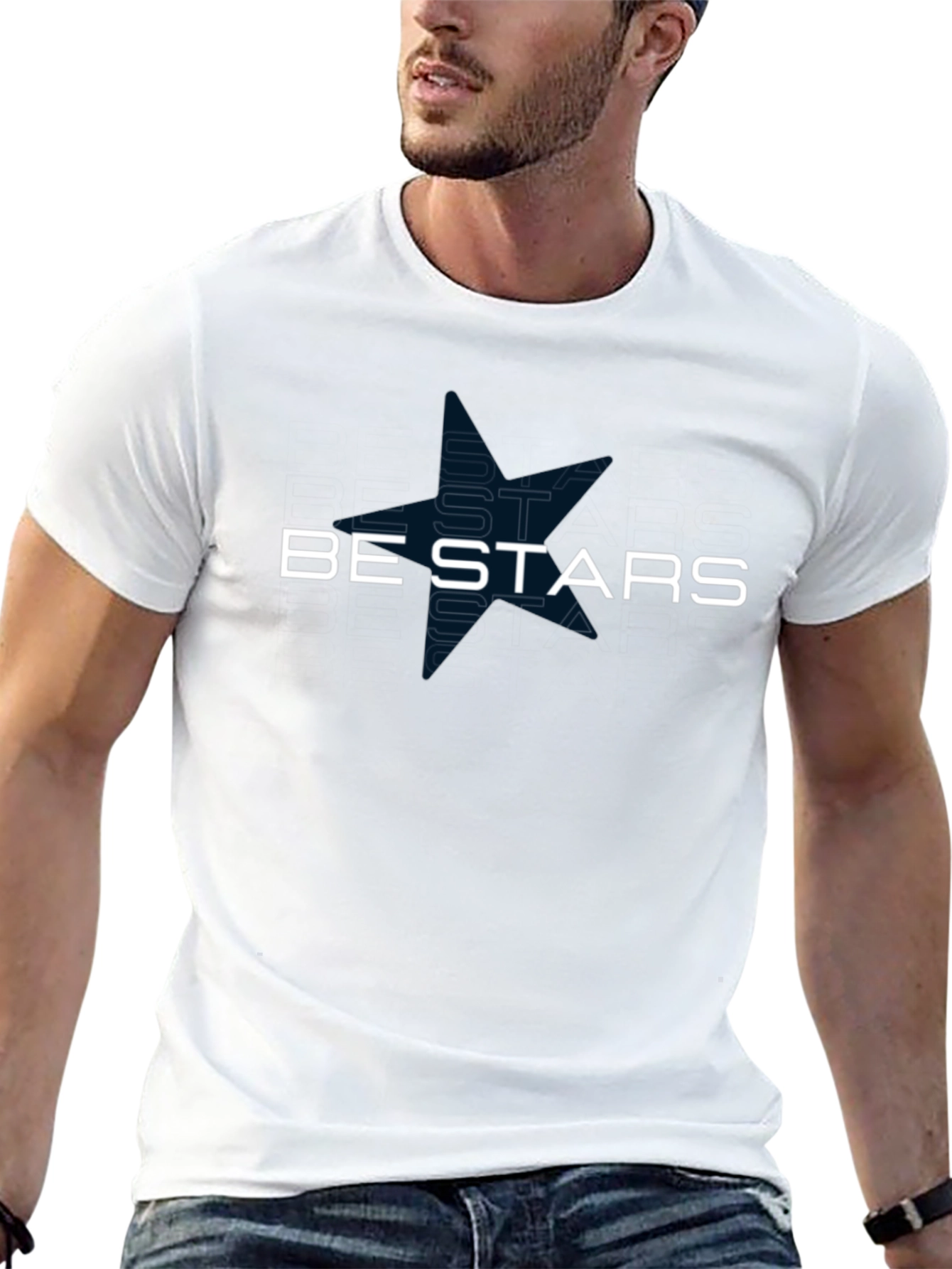 Be Stars Graphic Black T-Shirt