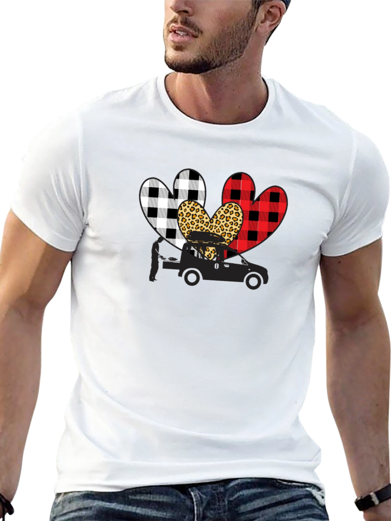 Heart Tow Truck Graphic T-Shirt