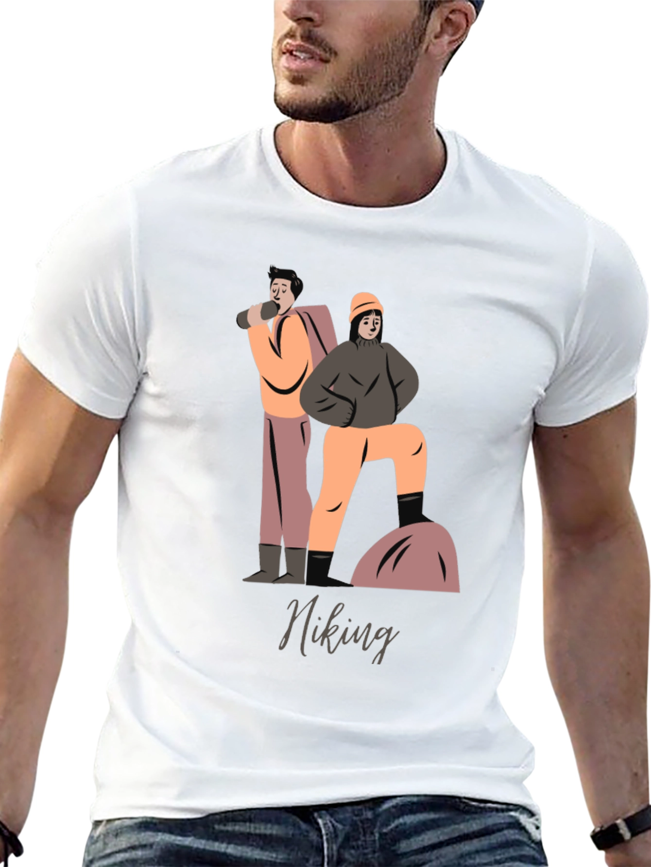 Hiking Graphic T-Shirt - Black Cotton Tee