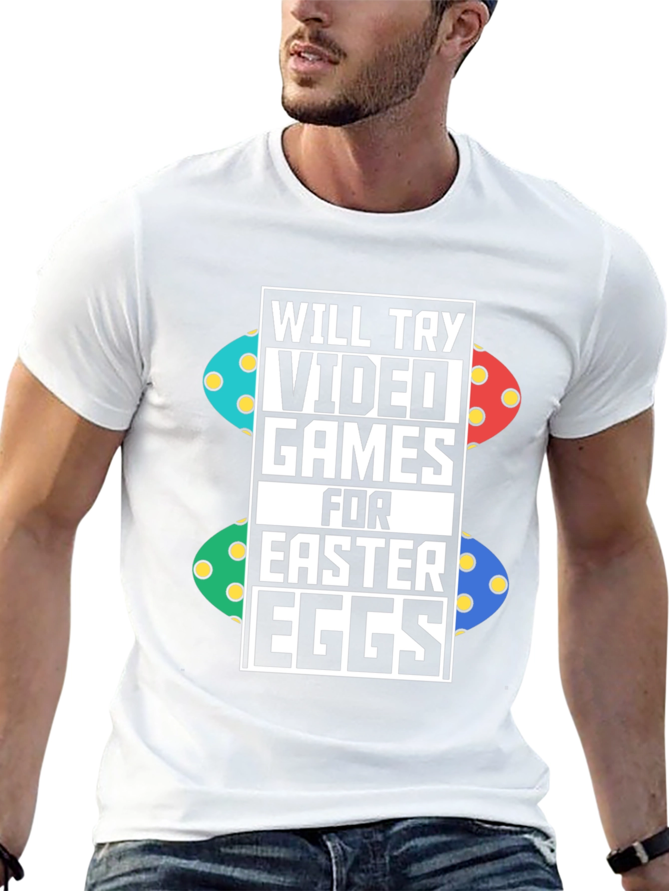 Video Games for Easter Eggs Black T-Shirt